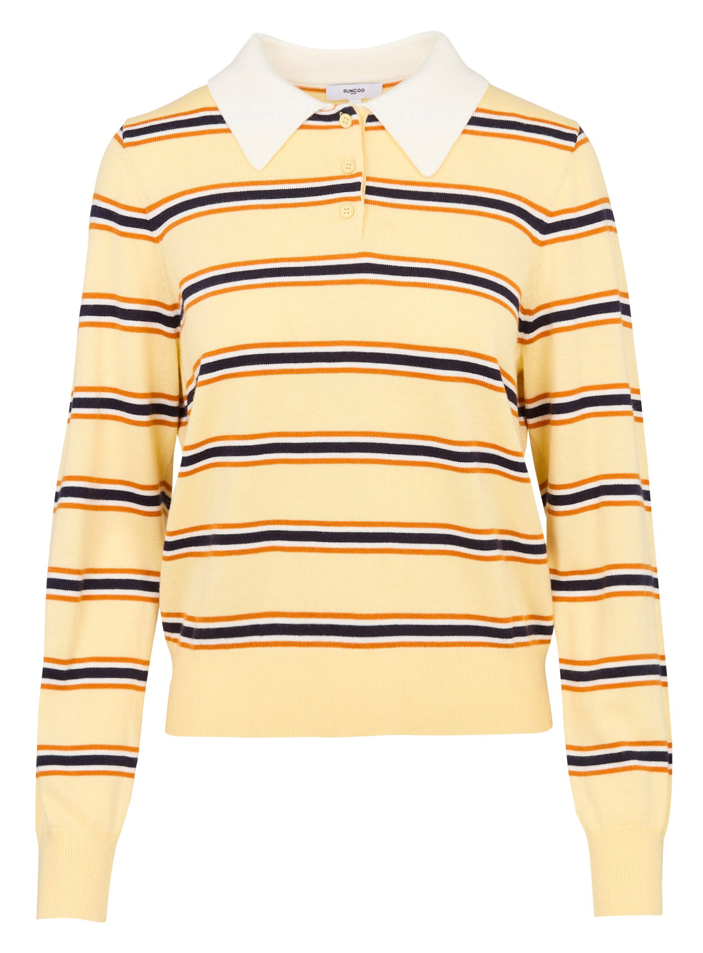 Pull polo droit à rayures SUNCOO Jaune