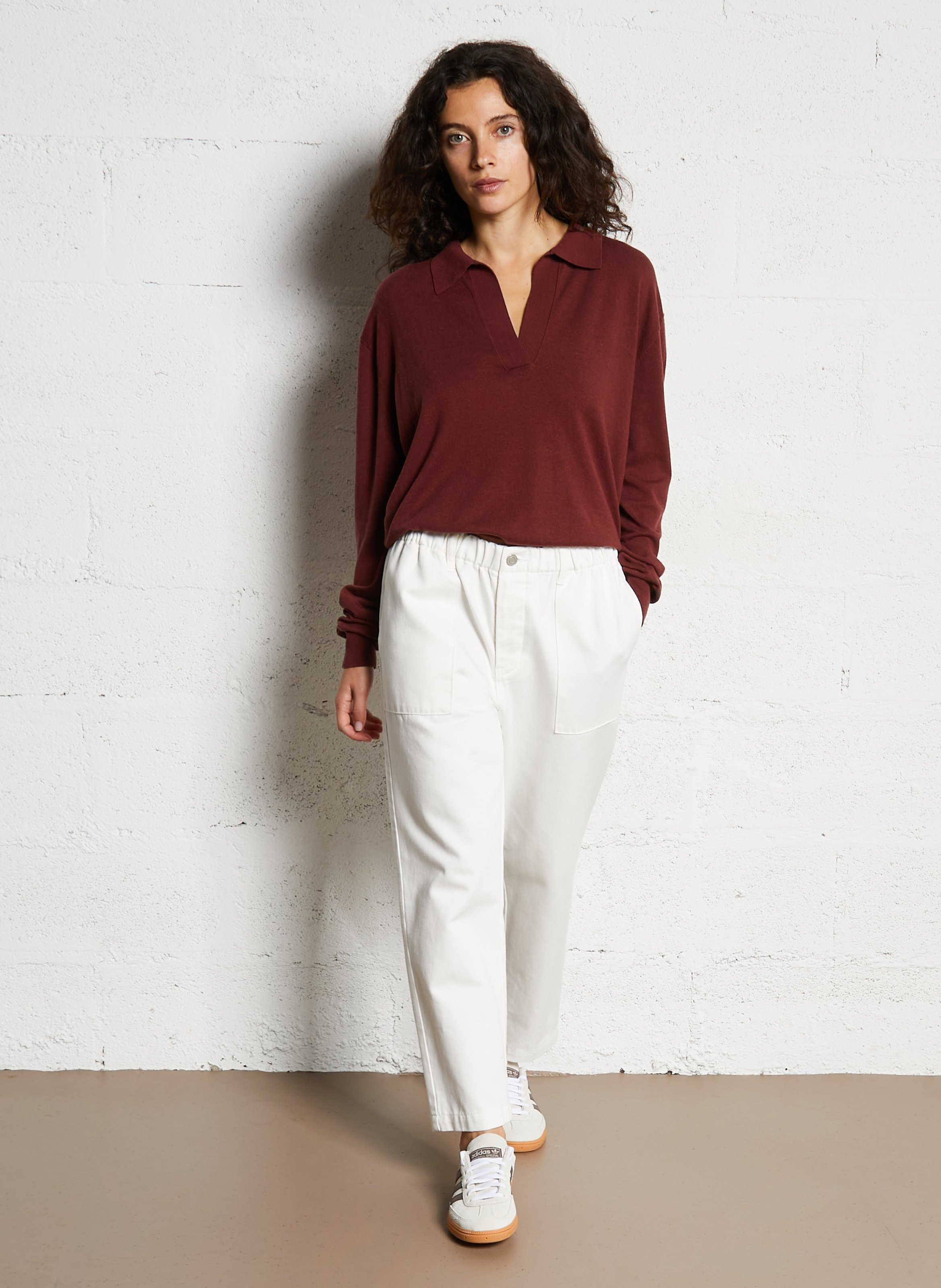 Rechte trui | katoenblend JC SOPHIE Bruin