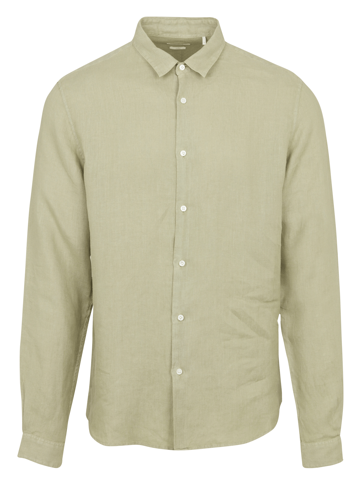 Chemise slim-fit col parisien en lin IKKS Vert