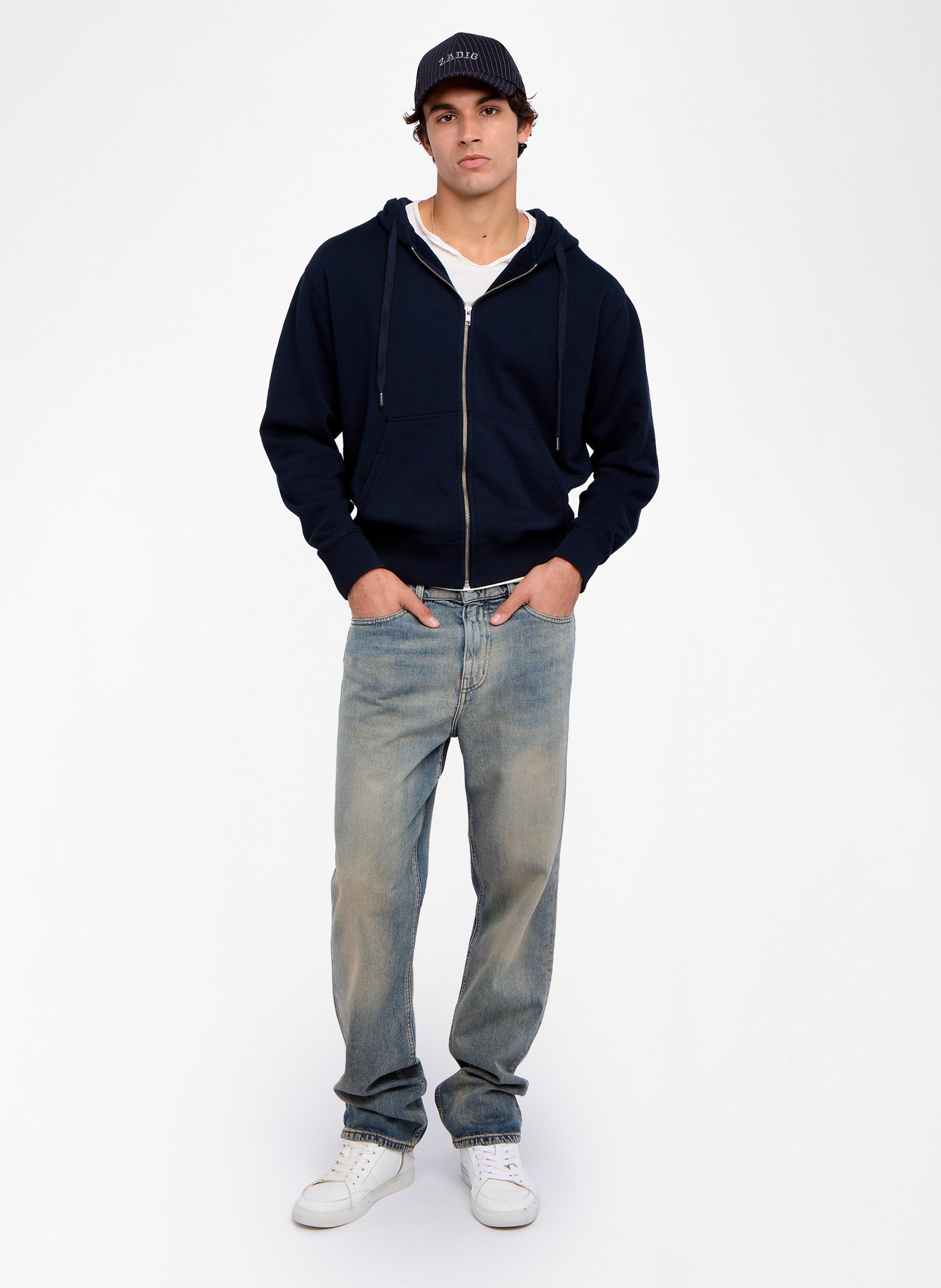 Straight cotton-blend hoodie ZADIG&VOLTAIRE Blue