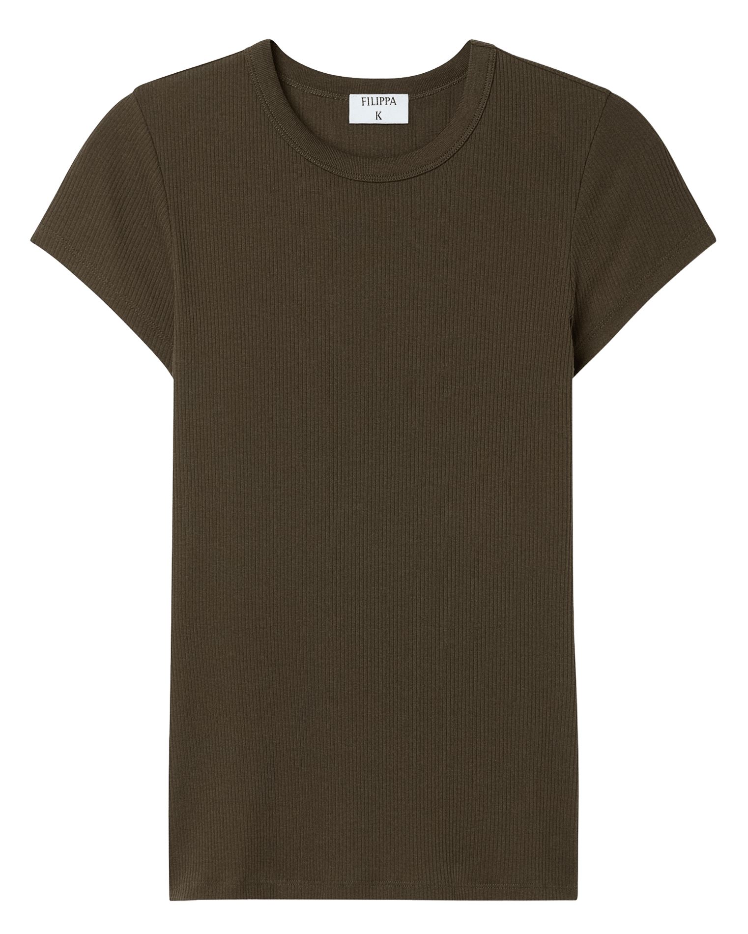 T-shirt moulant en coton bio mélangé FILIPPA K Marron