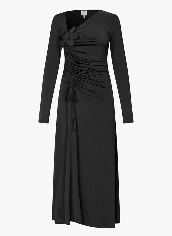 Flowy long dress in a solid color with floral pattern Black Baum und pferdgarten - Women | Place des Tendances Flowy long dress in a solid color with floral pattern Black Baum und pferdgarten - Women | Place des Tendances