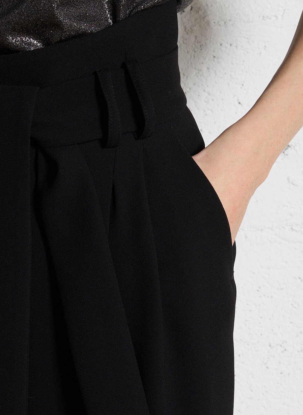 Wijde broek van wol TARA JARMON Zwart