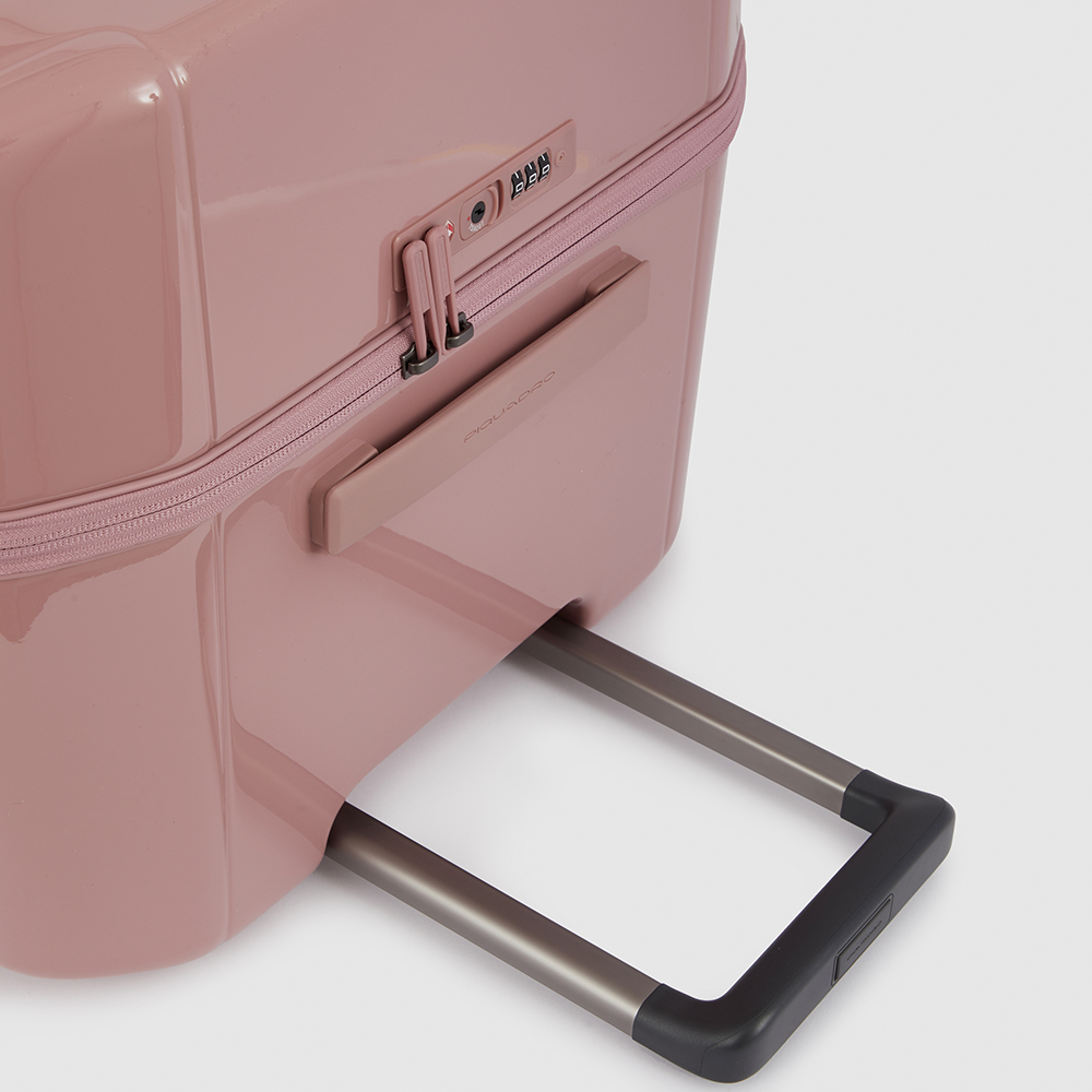 4-wheel trunk format trolley suitcase with TSA lock and removable washable lining PIQUADRO Pink