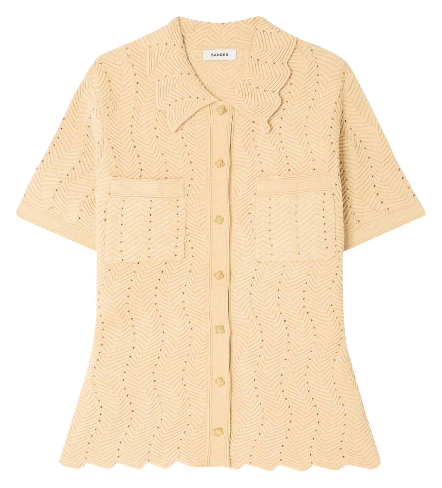 Cardigan col classique SANDRO Doré