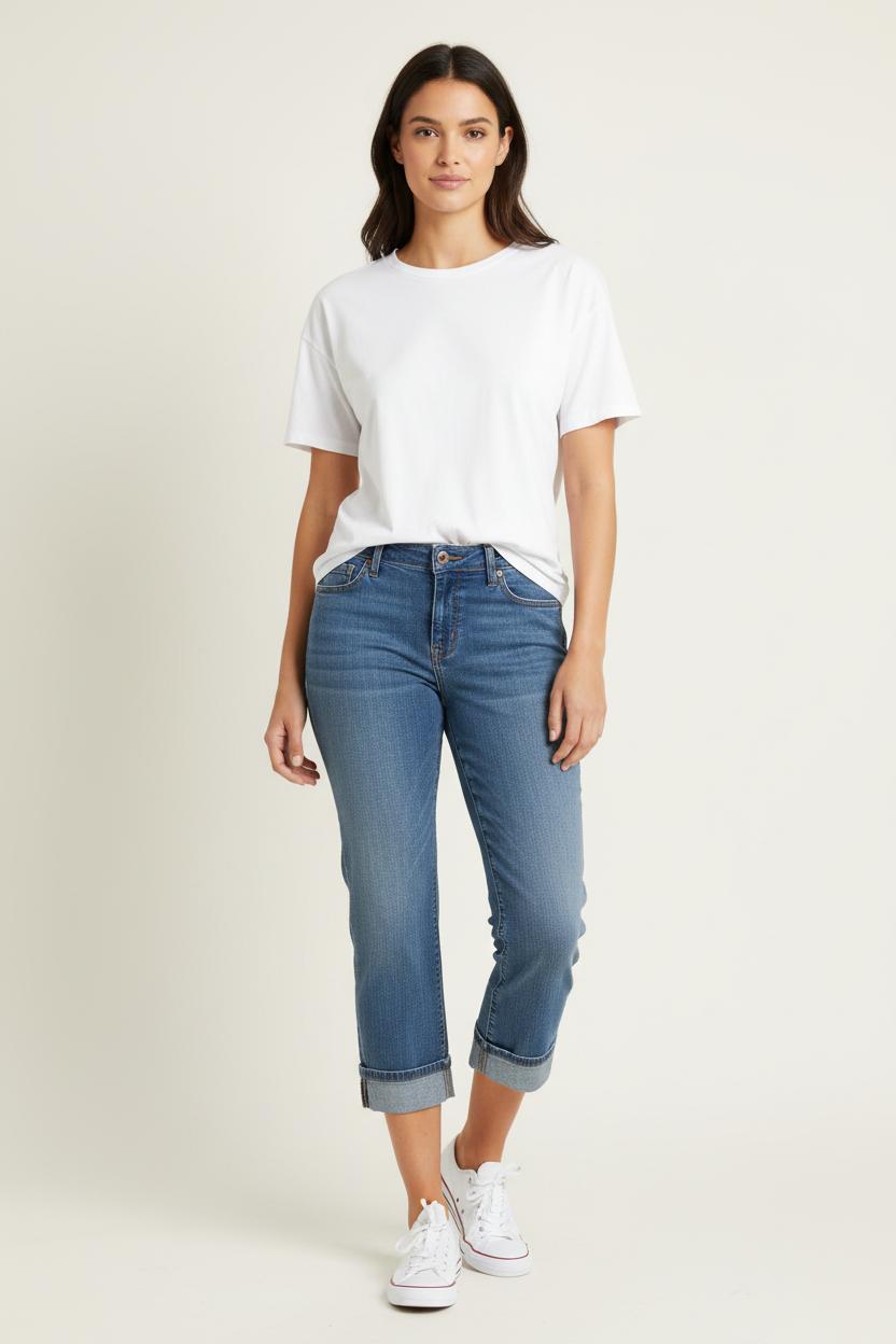 Cropped slim jeans with studs LEVI'S - Seconde main Blue