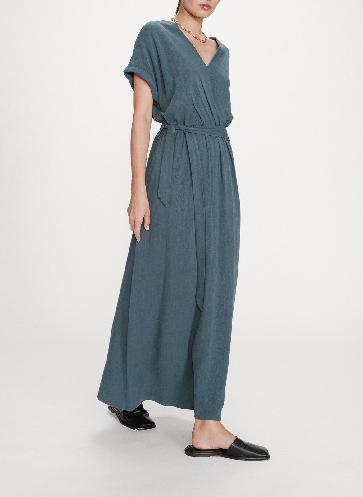 Robe longue col V GRACE ET MILA Vert