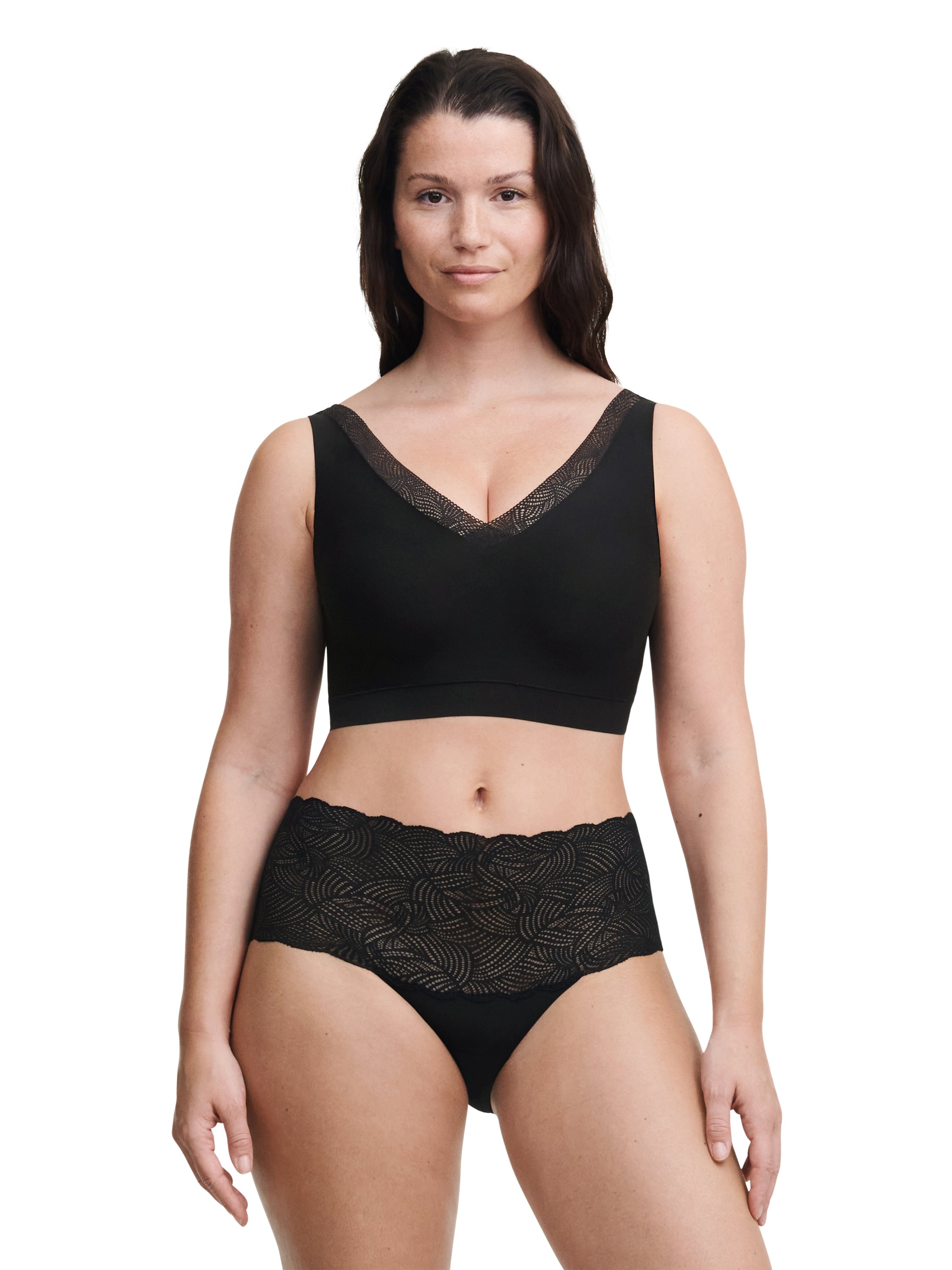 Non-wired lace bra with lace cups CHANTELLE Black