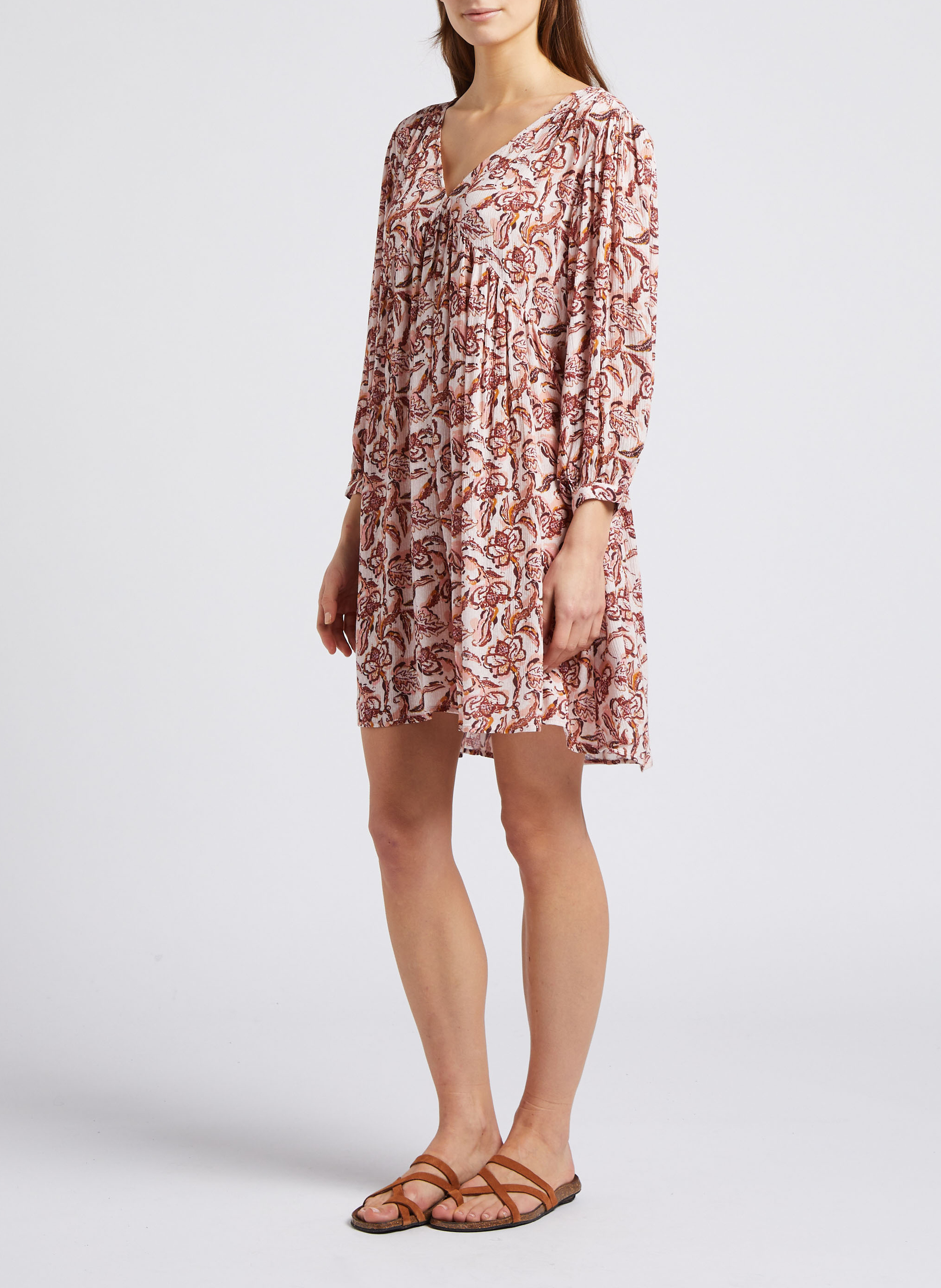 Robe courte col V imprimée LA PETITE ETOILE Multicolore