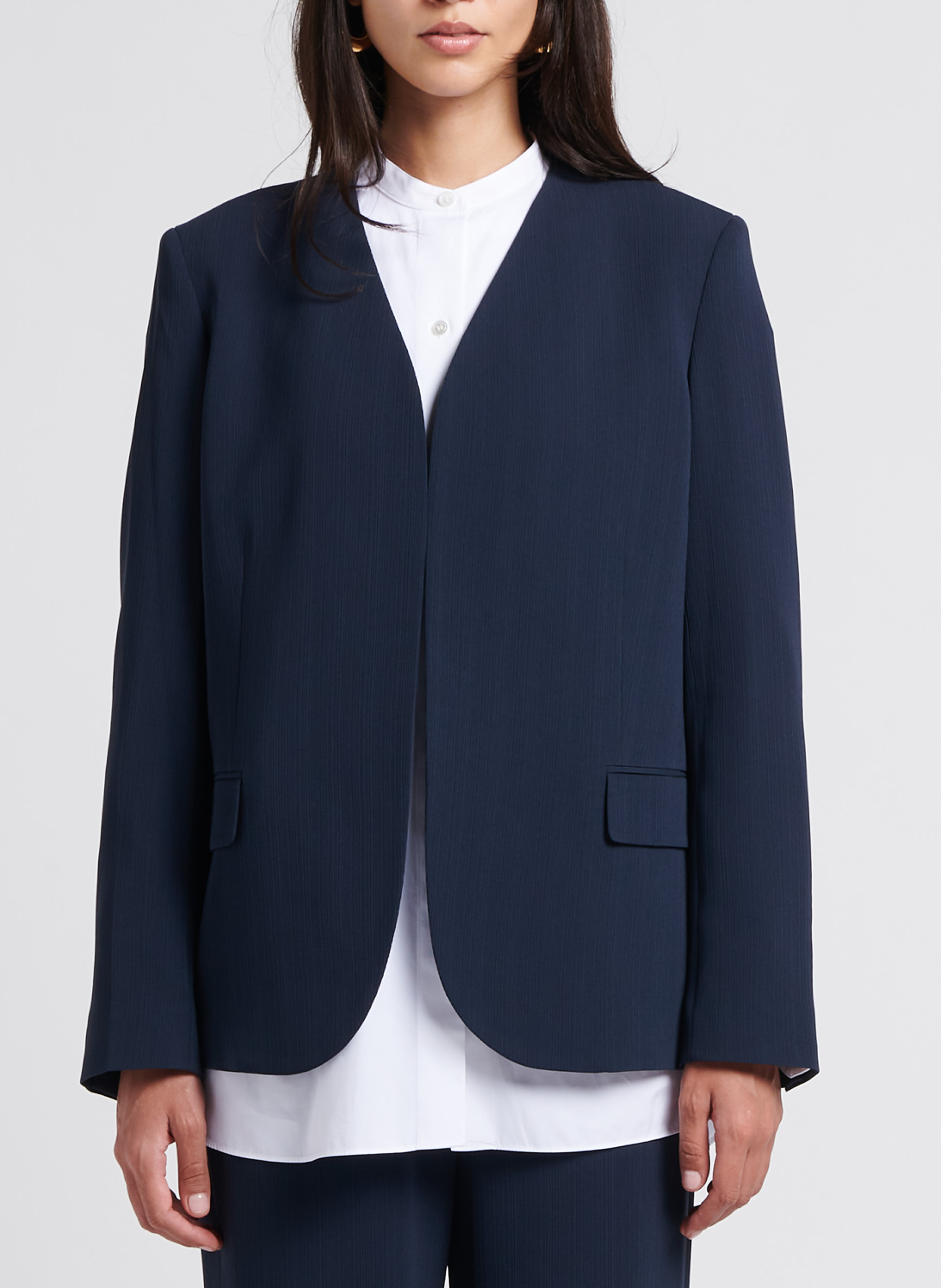 Blazerjacke mit V-Ausschnitt THEORY Blau