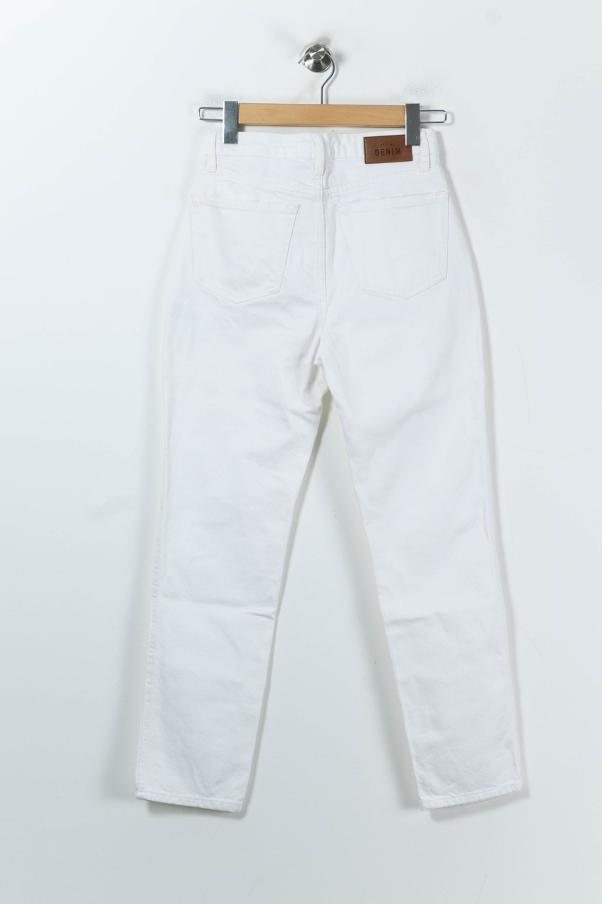 Cropped slim jeans with studs SEZANE - Seconde main White