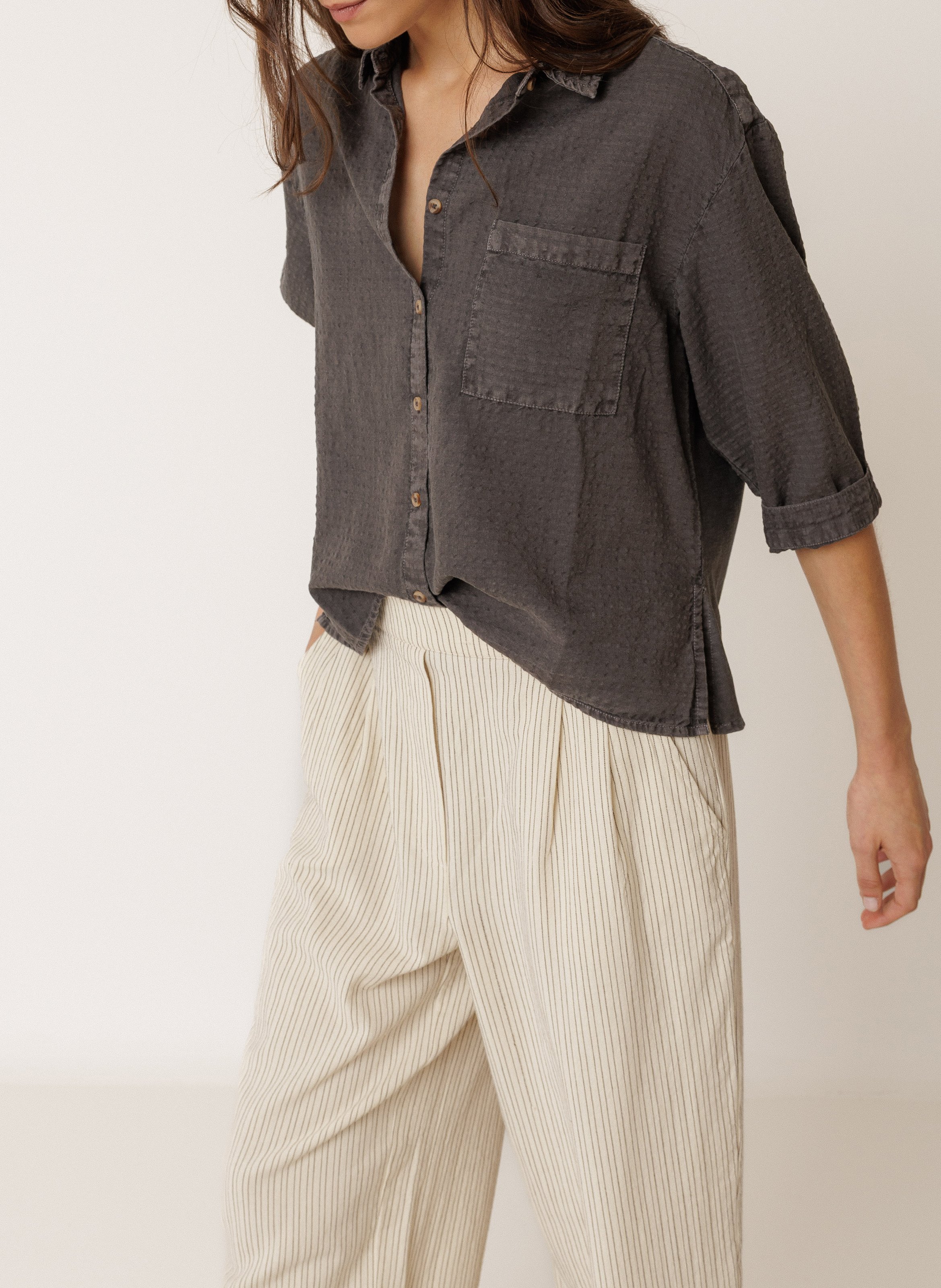 Rechte blouse INDI & COLD Grijs