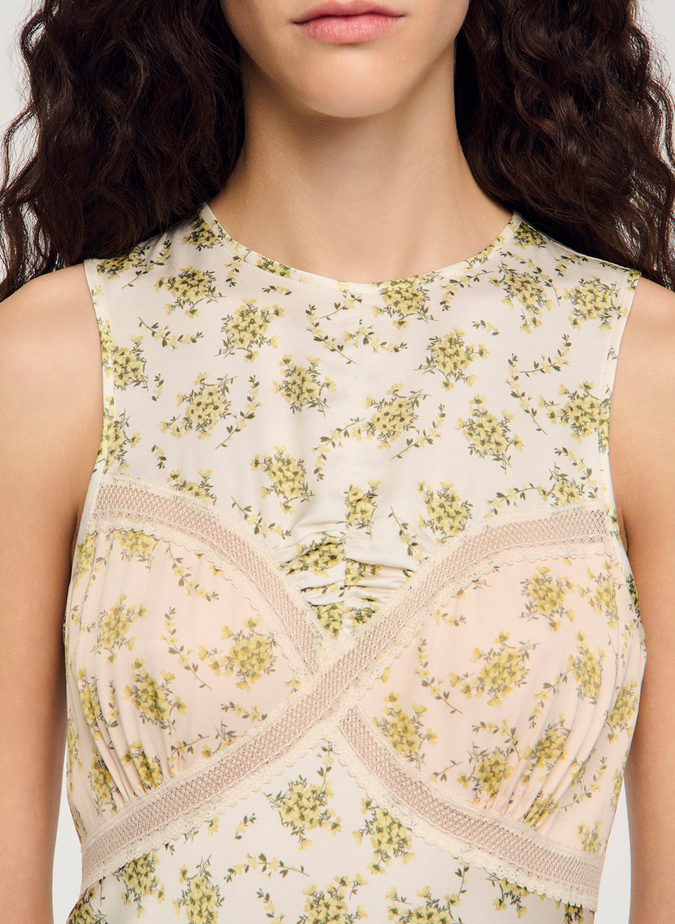 Robe longue évasée  SANDRO Vert