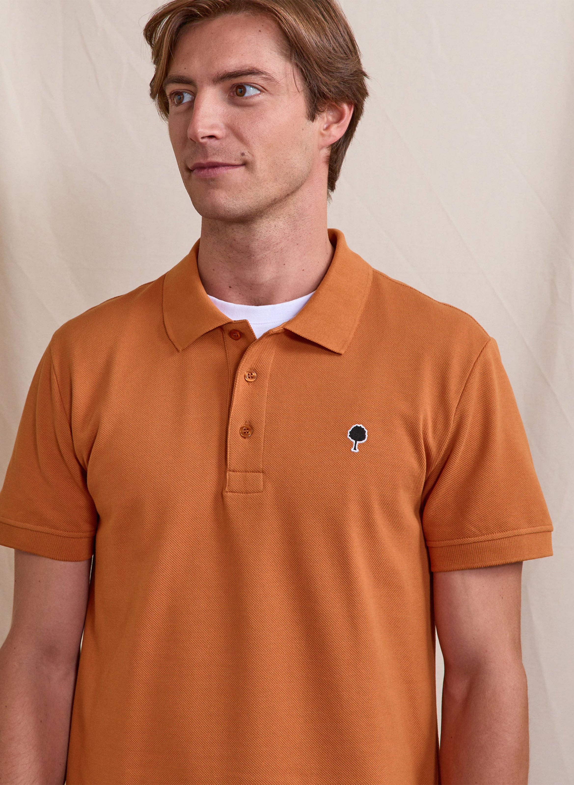 Polo mit geradem Schnitt aus bestickter Baumwolle FAGUO Rot