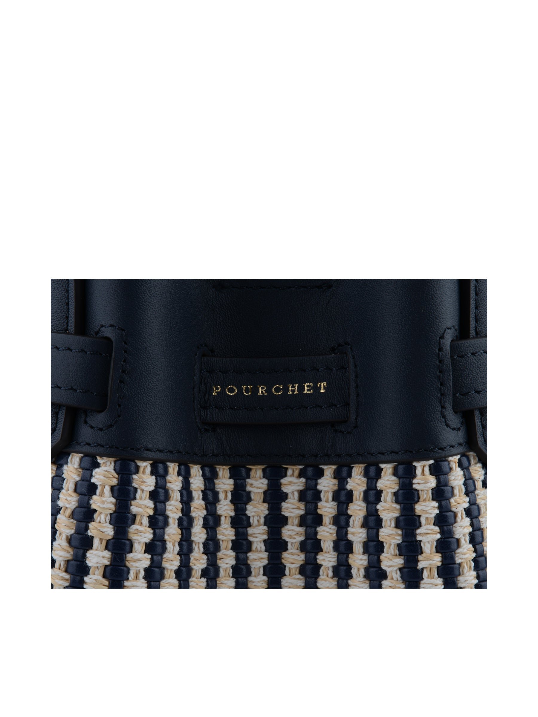 Calfskin leather handbag POURCHET Blue