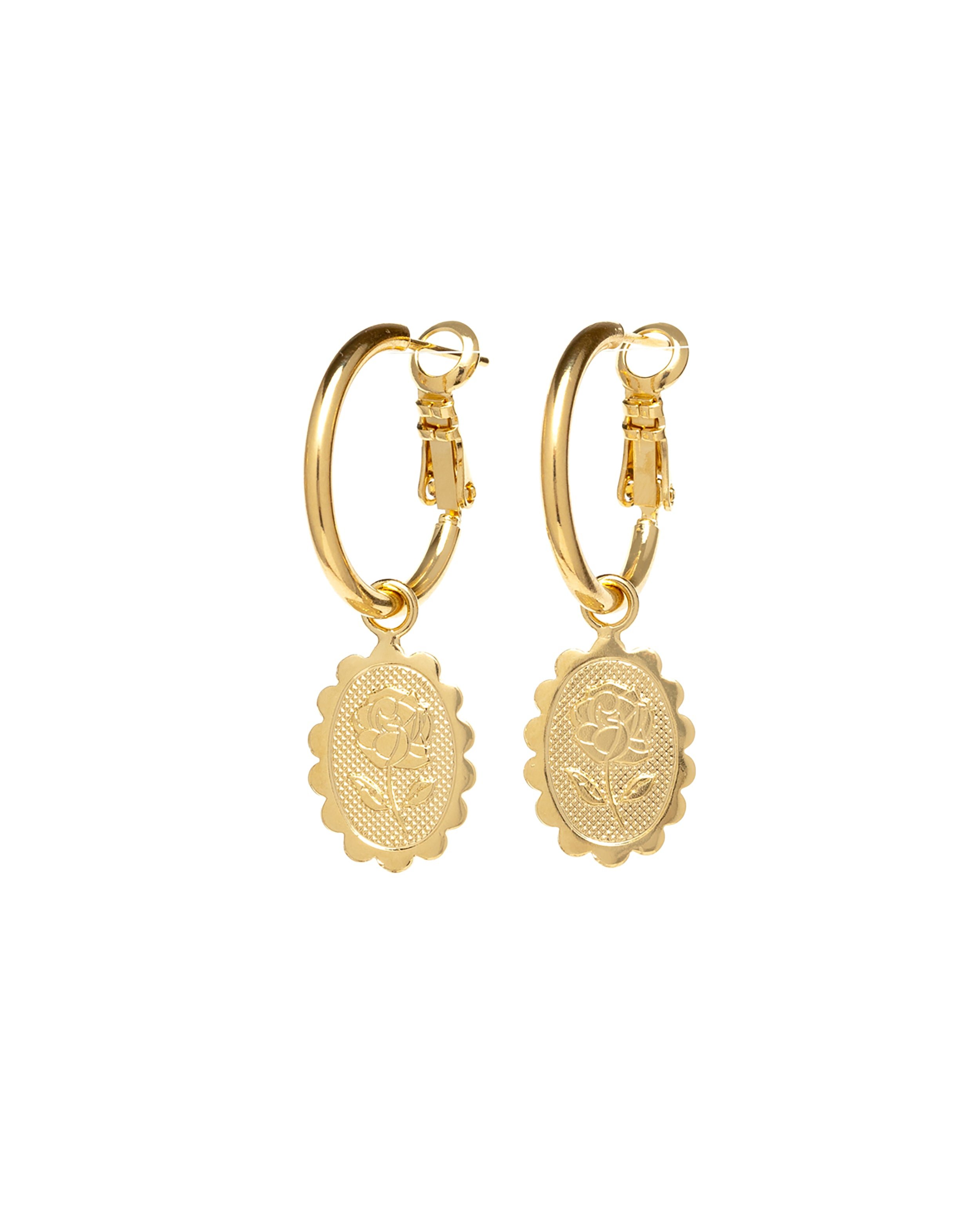 Mini silver-plated flower hoop earrings MONSIEUR SIMONE