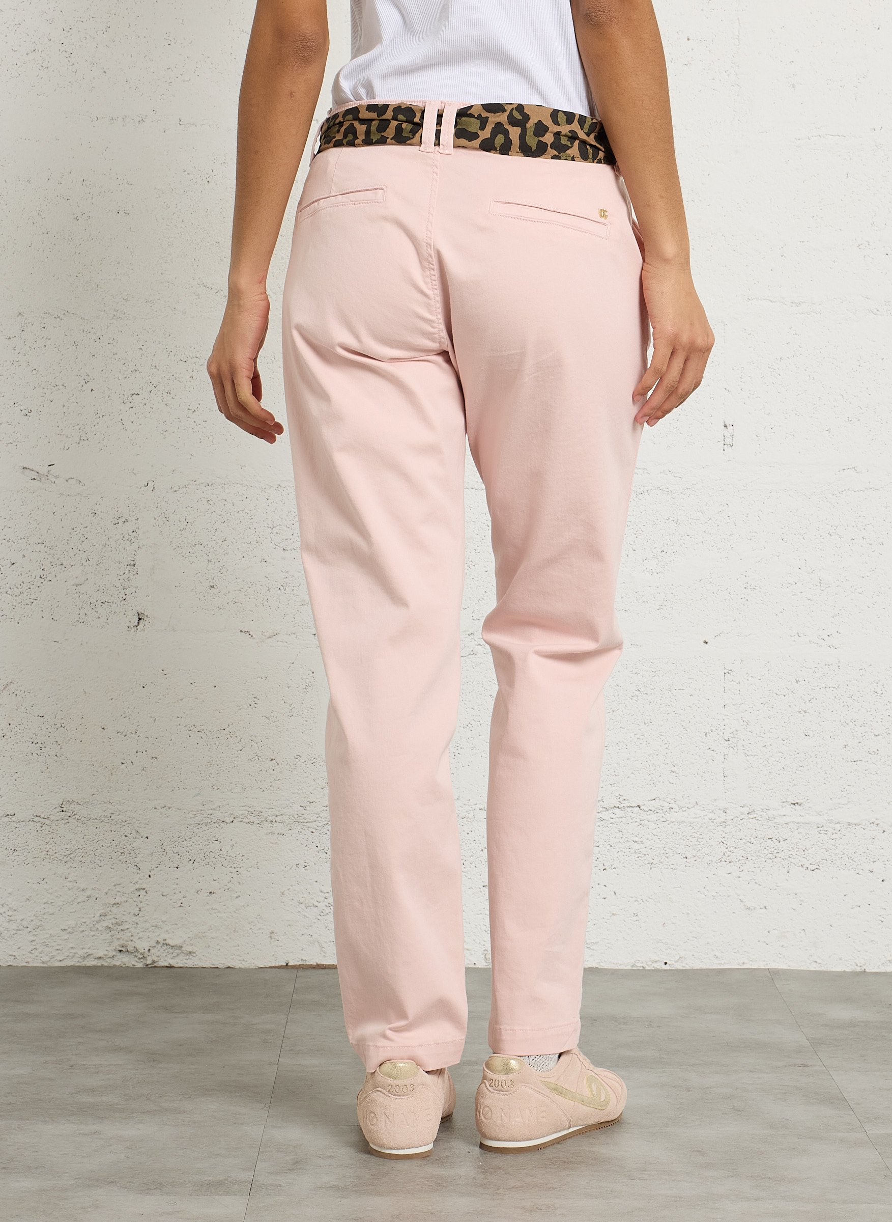 Pantalon droit en coton mélangé LE TEMPS DES CERISES Bleu