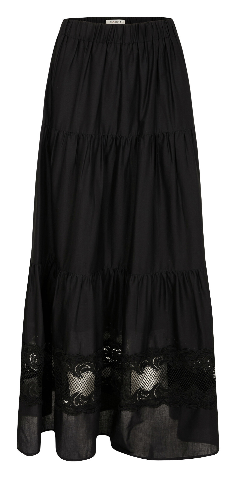 Weite Baumwollrock MORGAN Schwarz