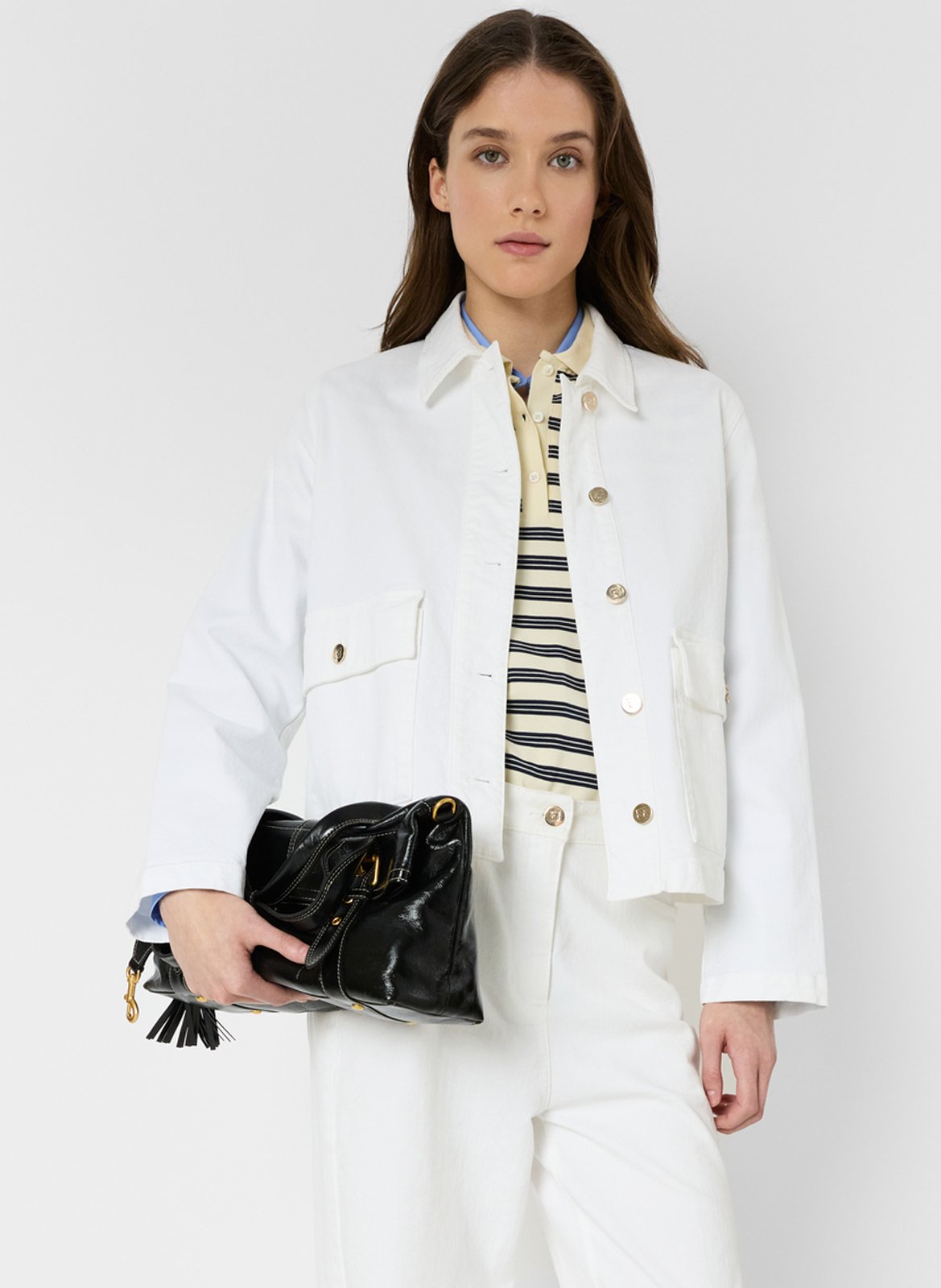 Veste droite boutonnée unie GERARD DAREL Blanc