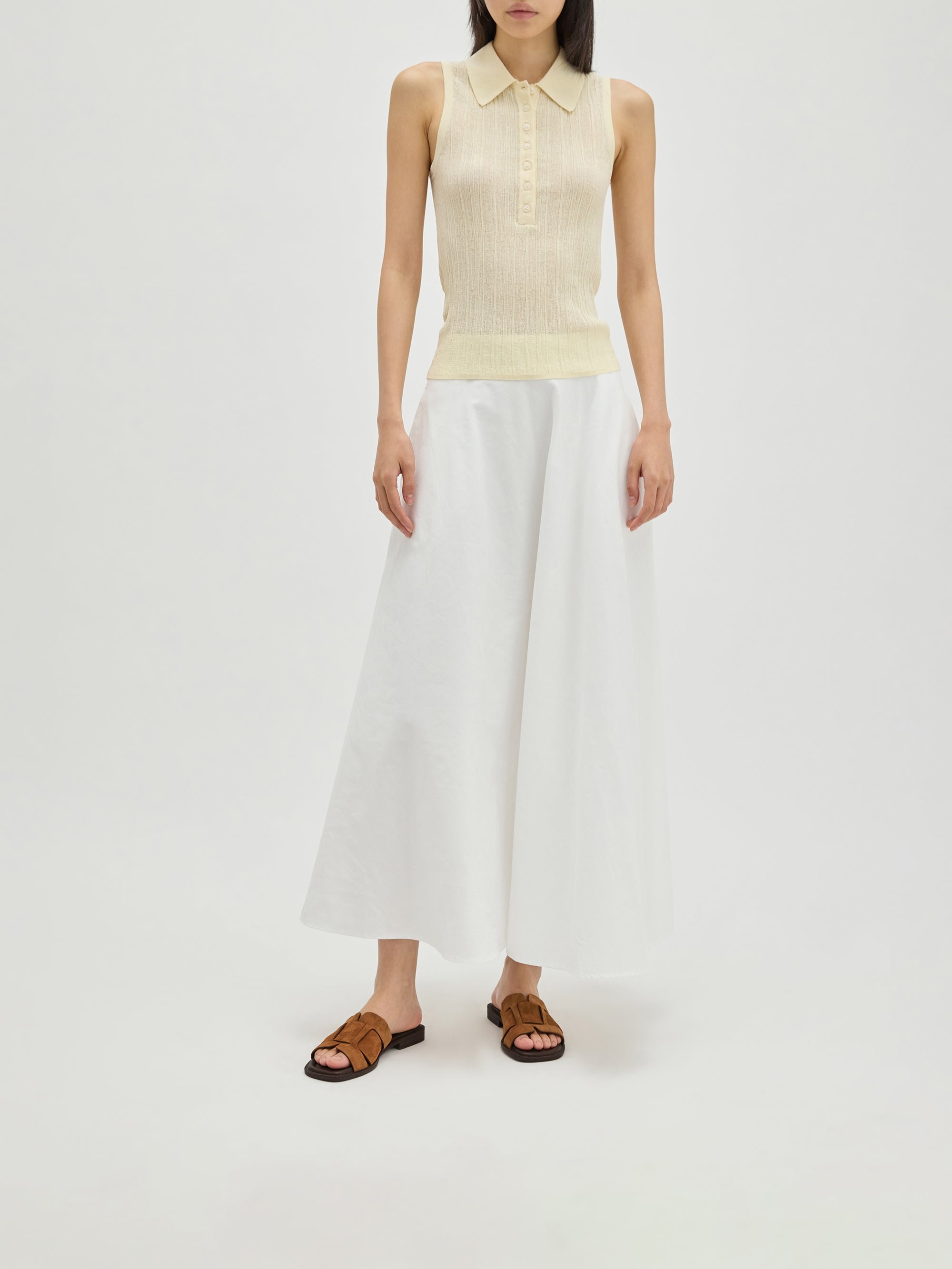 Suede mules with wide crisscross straps VANESSA WU No Color