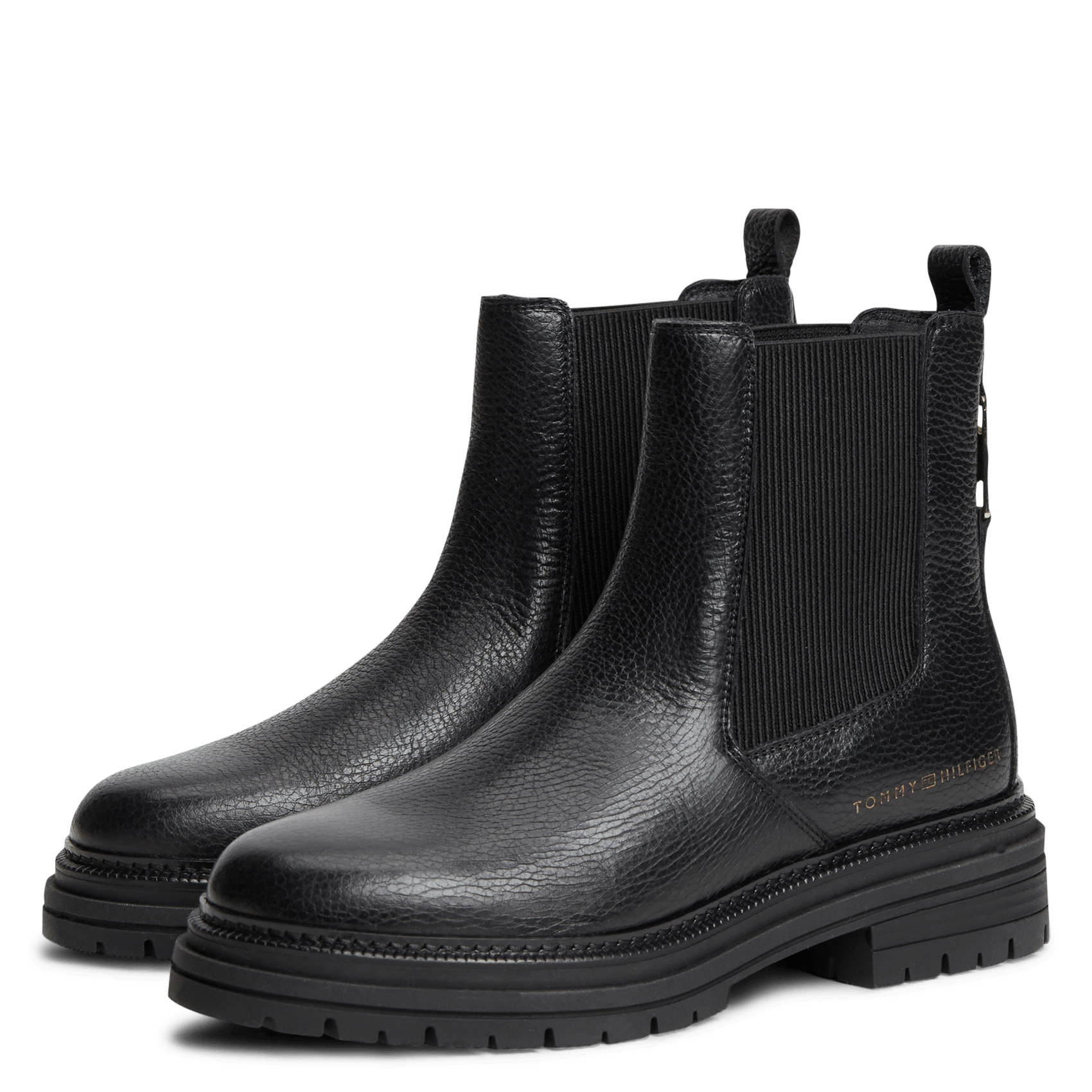 Solid color leather Chelsea boots TOMMY HILFIGER Black