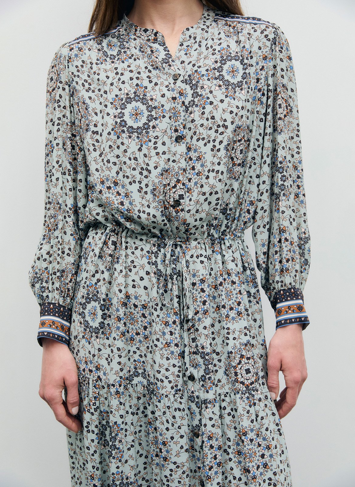 Long printed henley dress GERARD DAREL Blue