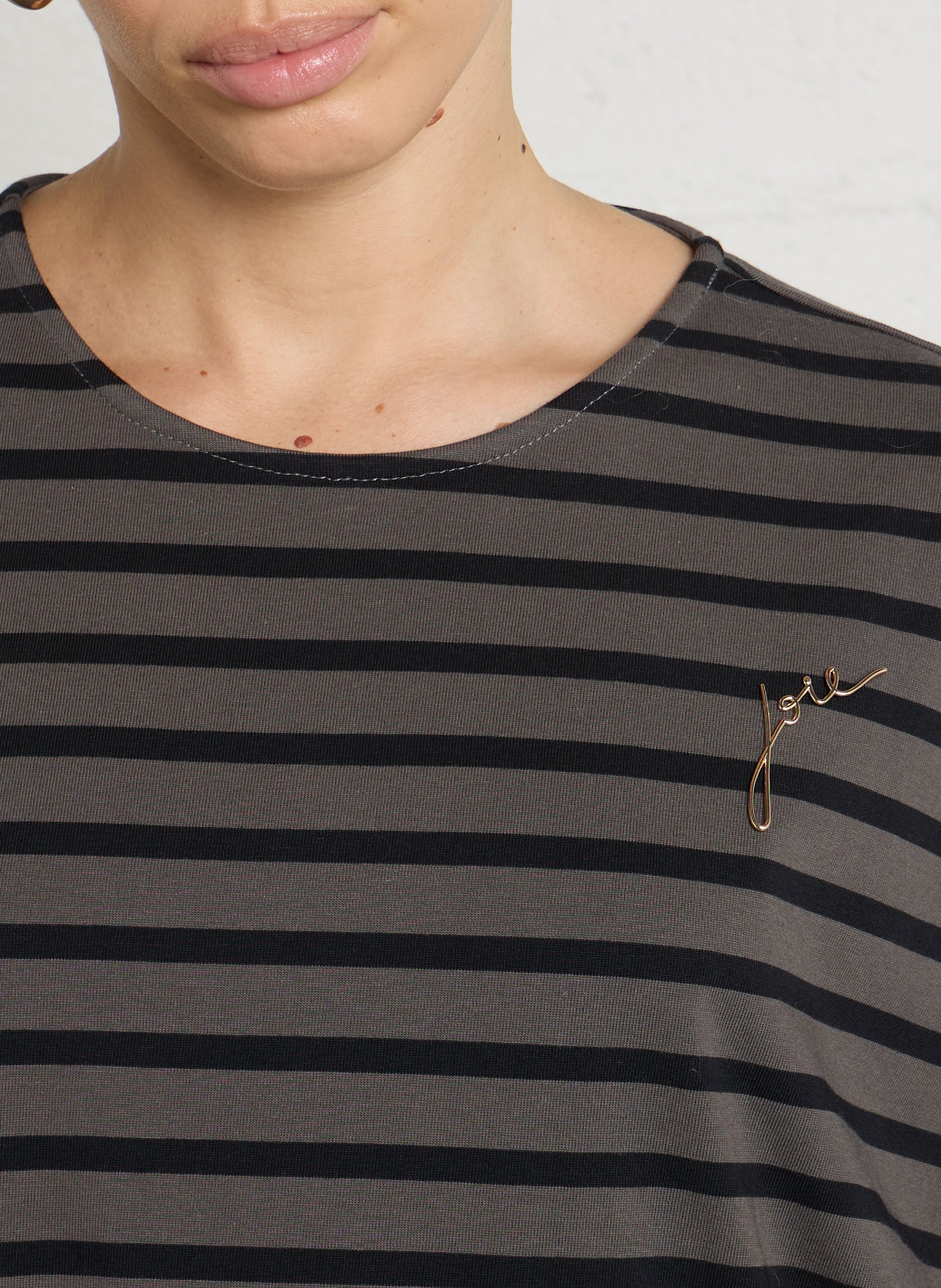 Oversized T-shirt met ronde hals in gestreept katoen. DES PETITS HAUTS Veelkleurig