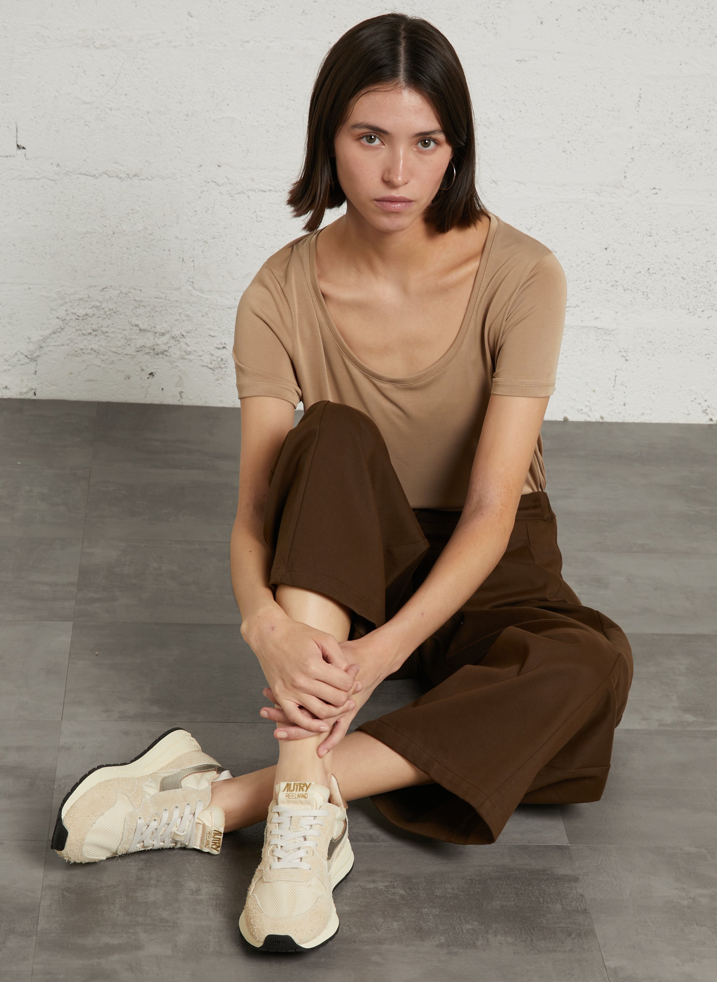 Recht vloeiend effen T-shirt LA PETITE ETOILE Beige