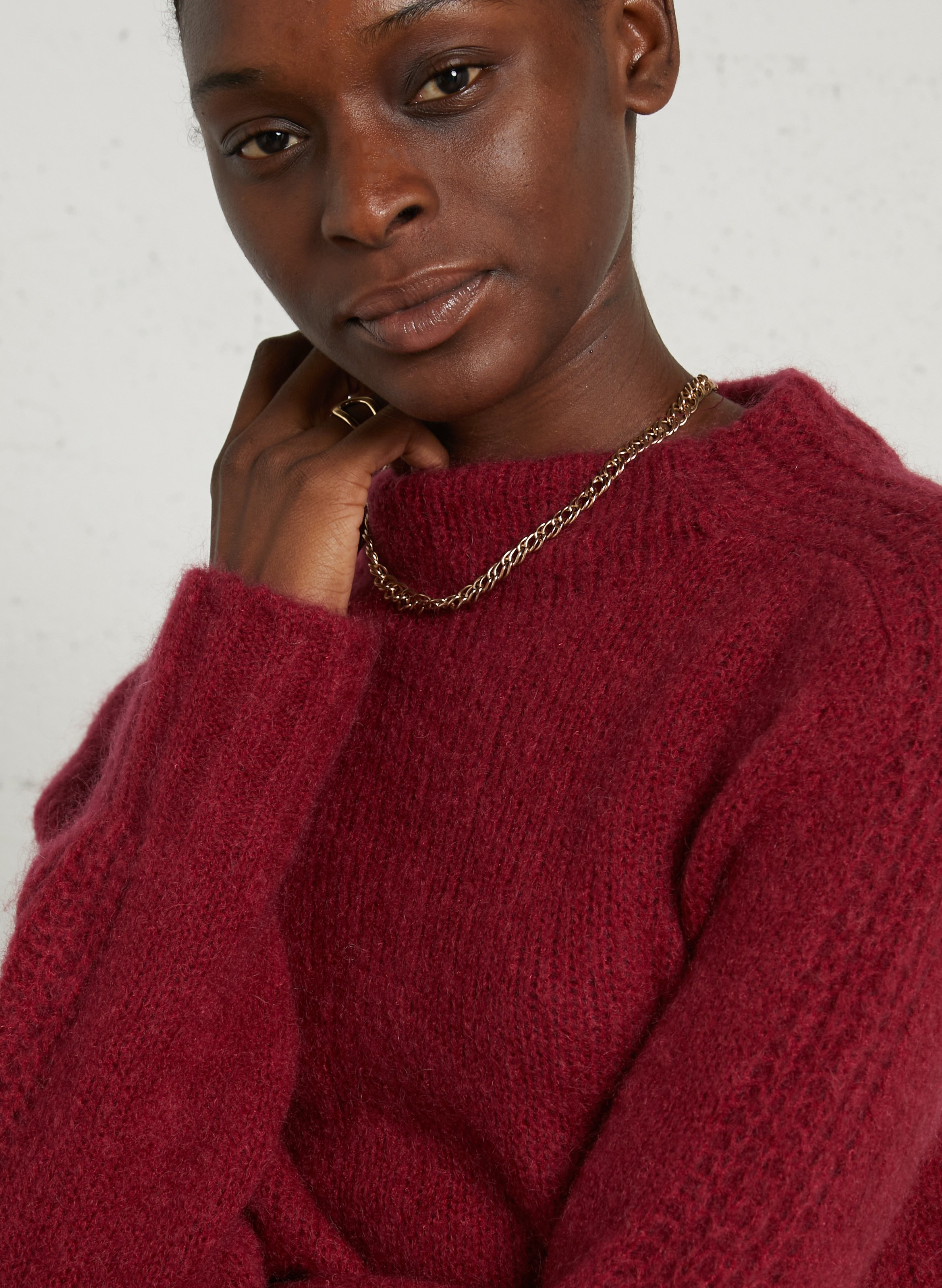 High-neck wool-blend sweater MAISON ANJE Plums