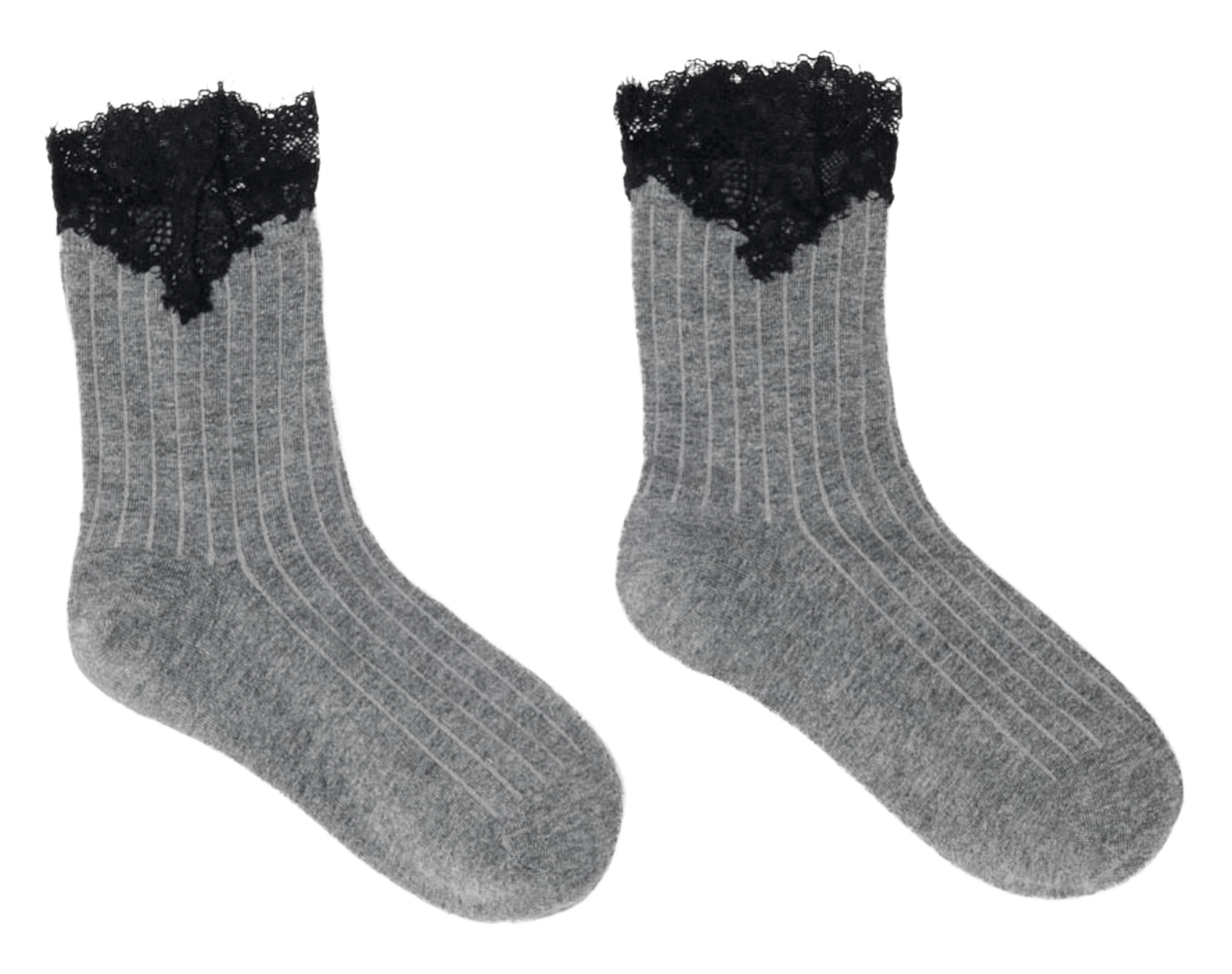 Chaussettes côtelées en coton mélangé MAJE Gris