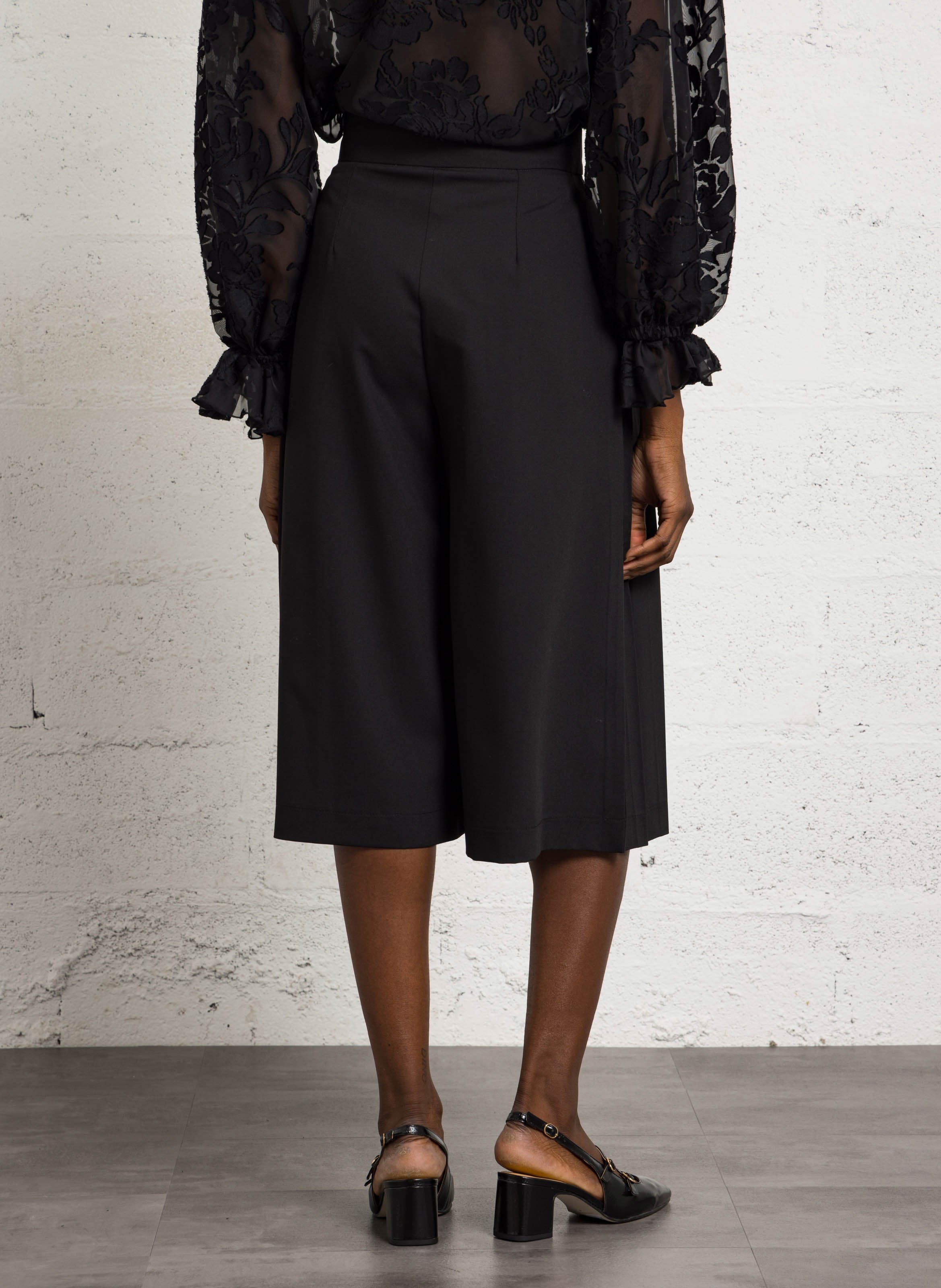 Pleated culotte skirt pants IMPERIAL Black