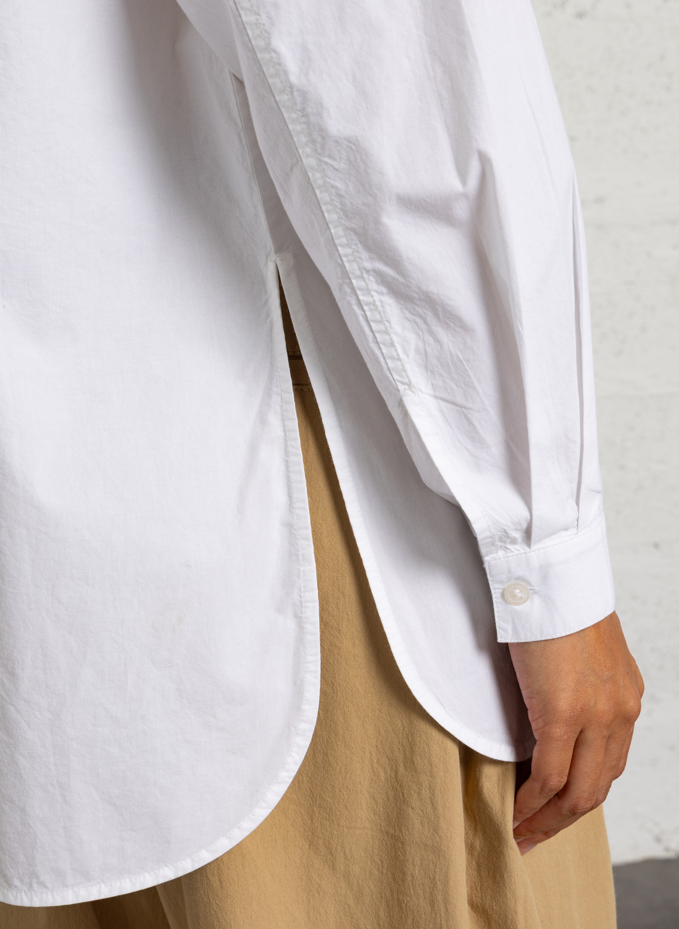 Recht gesneden blouse met volants van biologisch katoen STELLA NOVA Wit