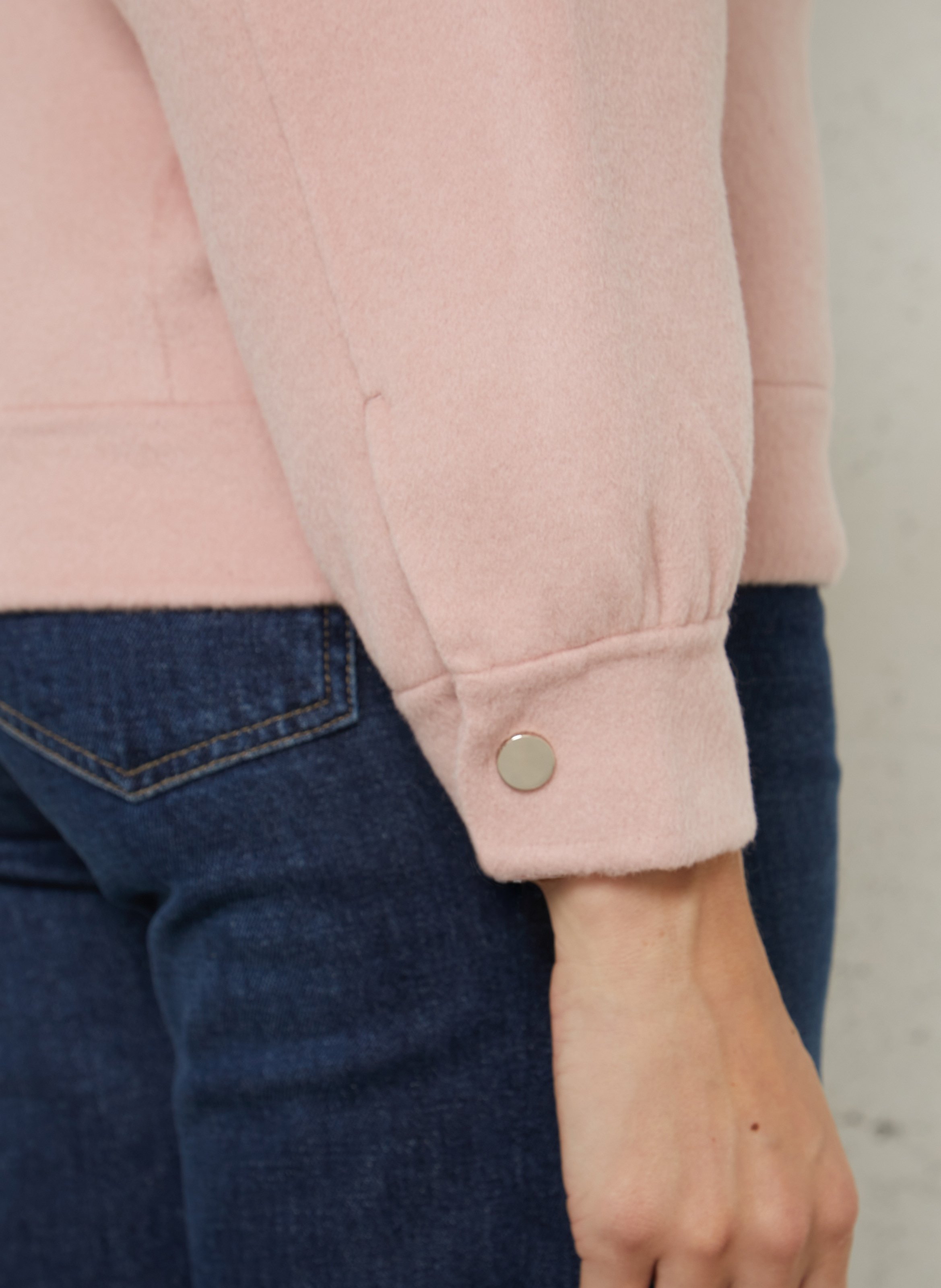 Veste droite à col classique en laine mélangée MAISON 123 Rose