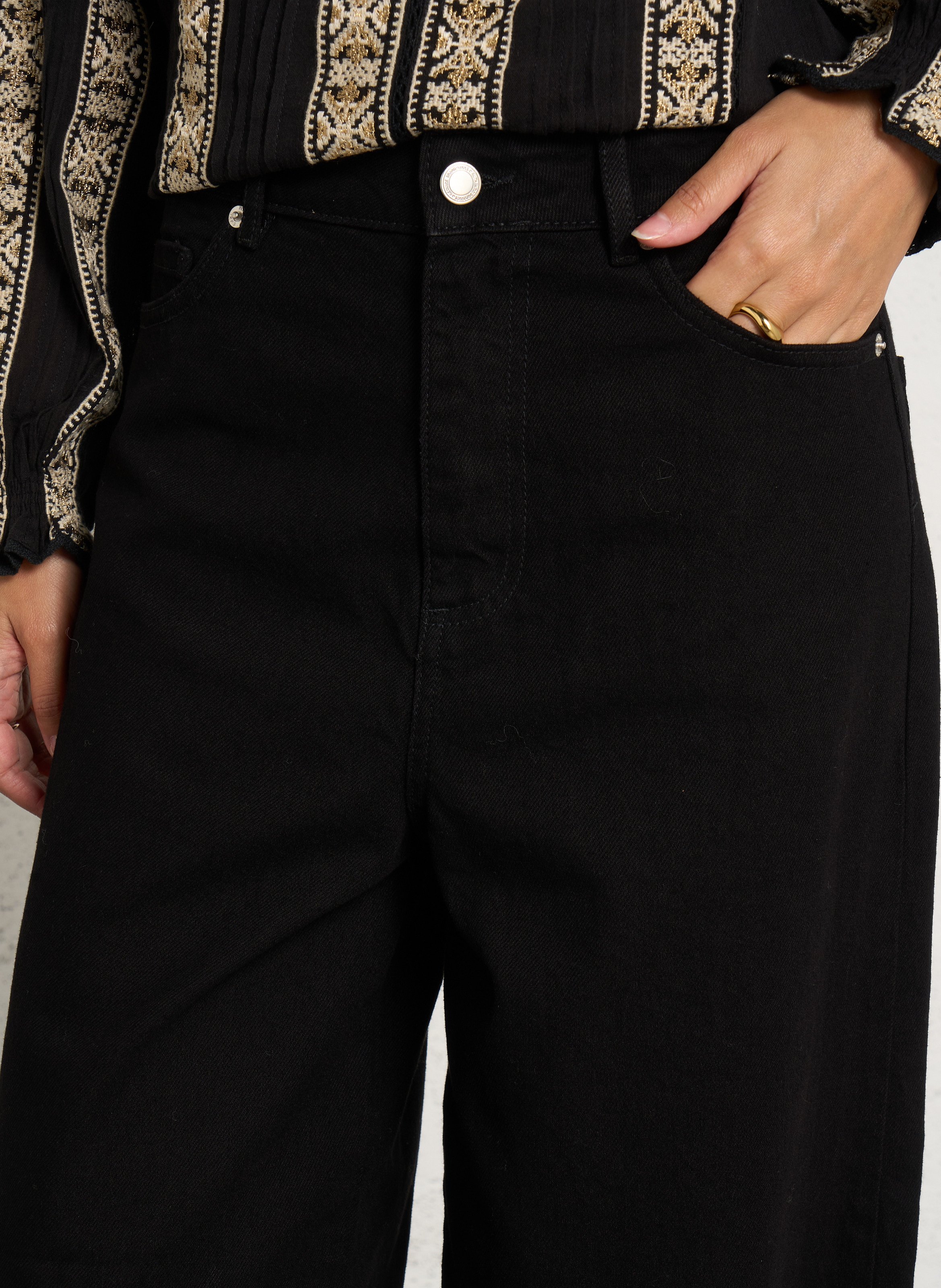 Cotton denim jeans IKKS Black