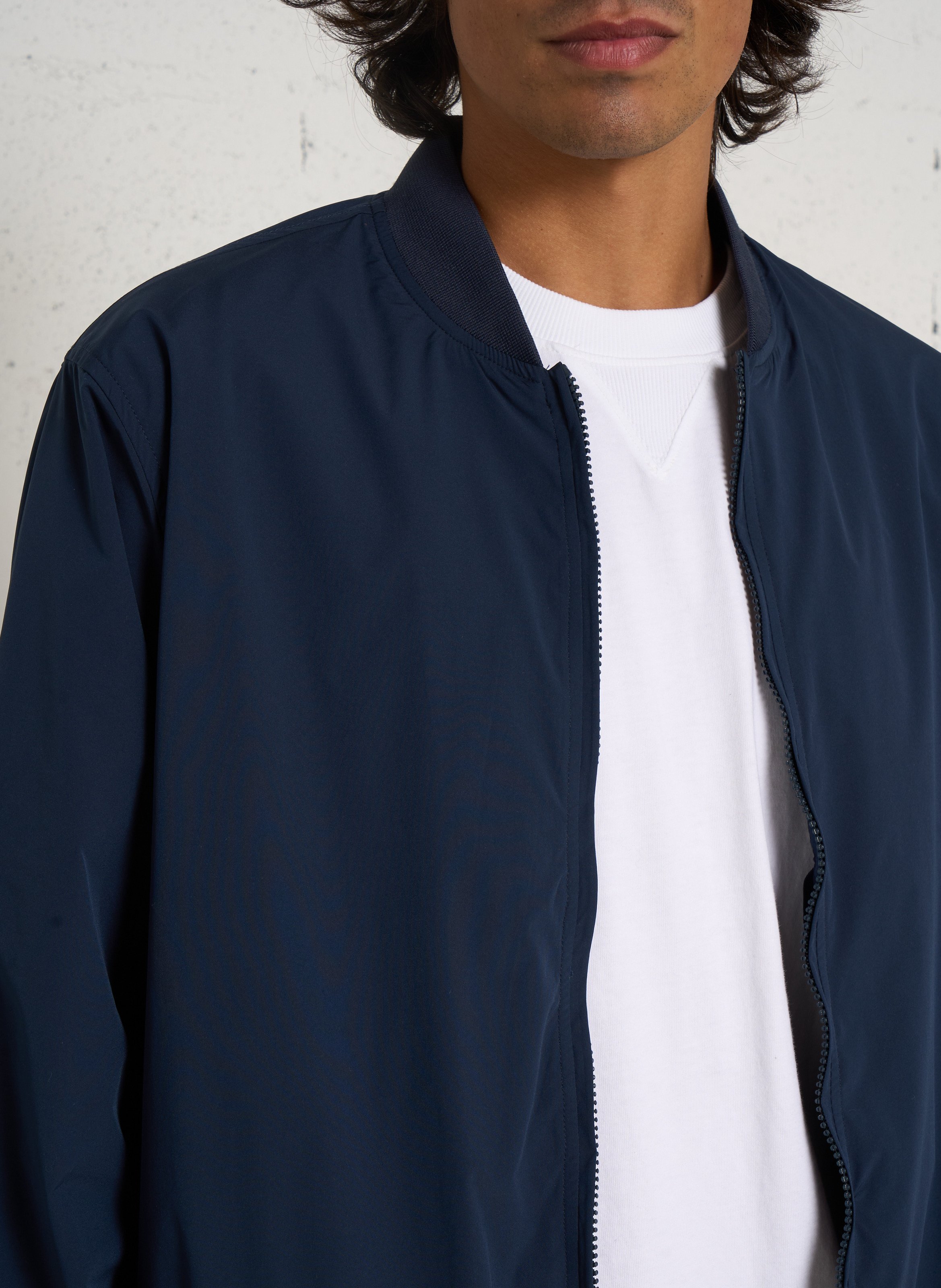 Gerader Reißverschluss-Blouson in Uni-Farbe PEPE JEANS Blau