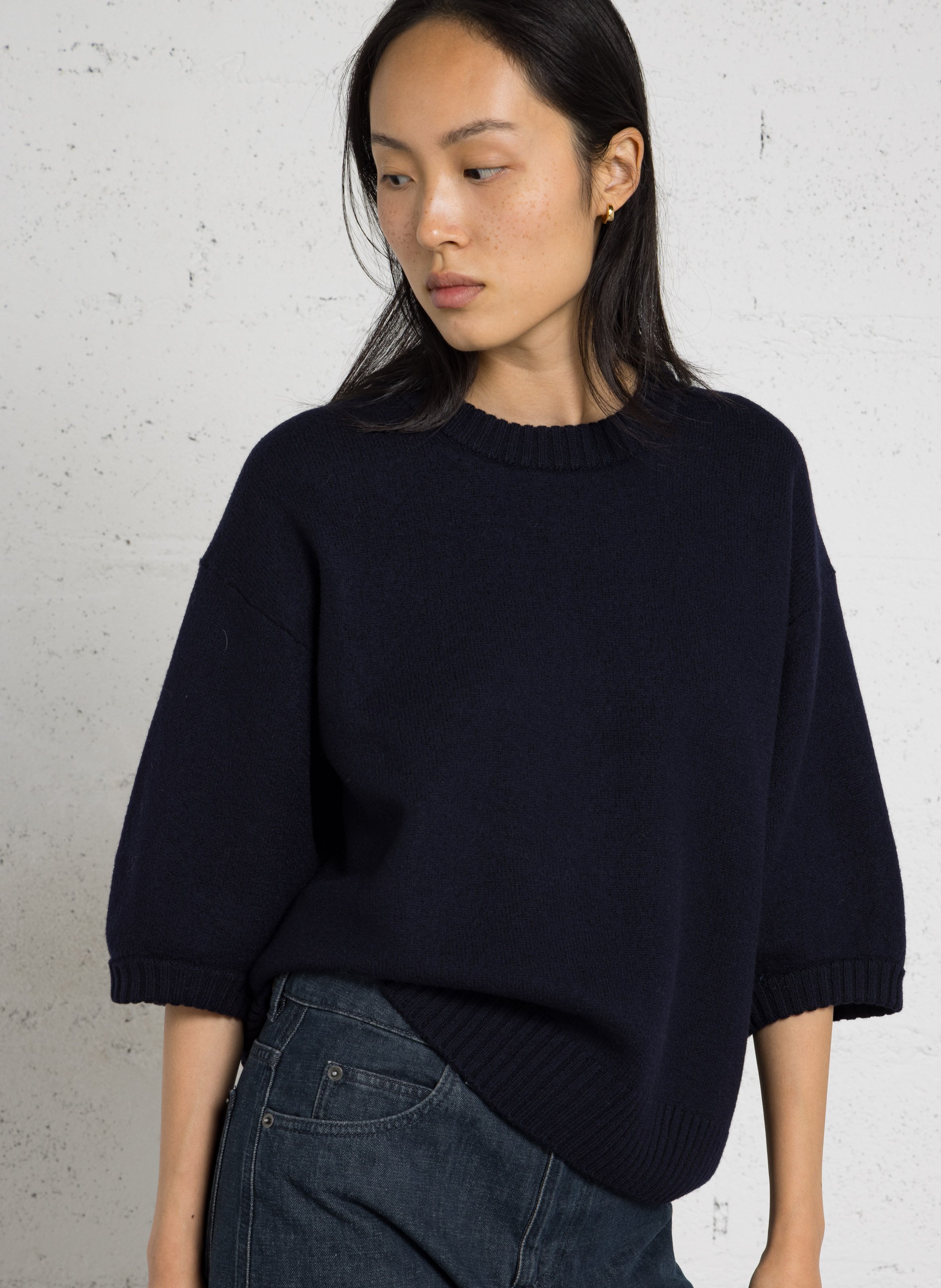 Straight-cut wool sweater SOEUR Blue