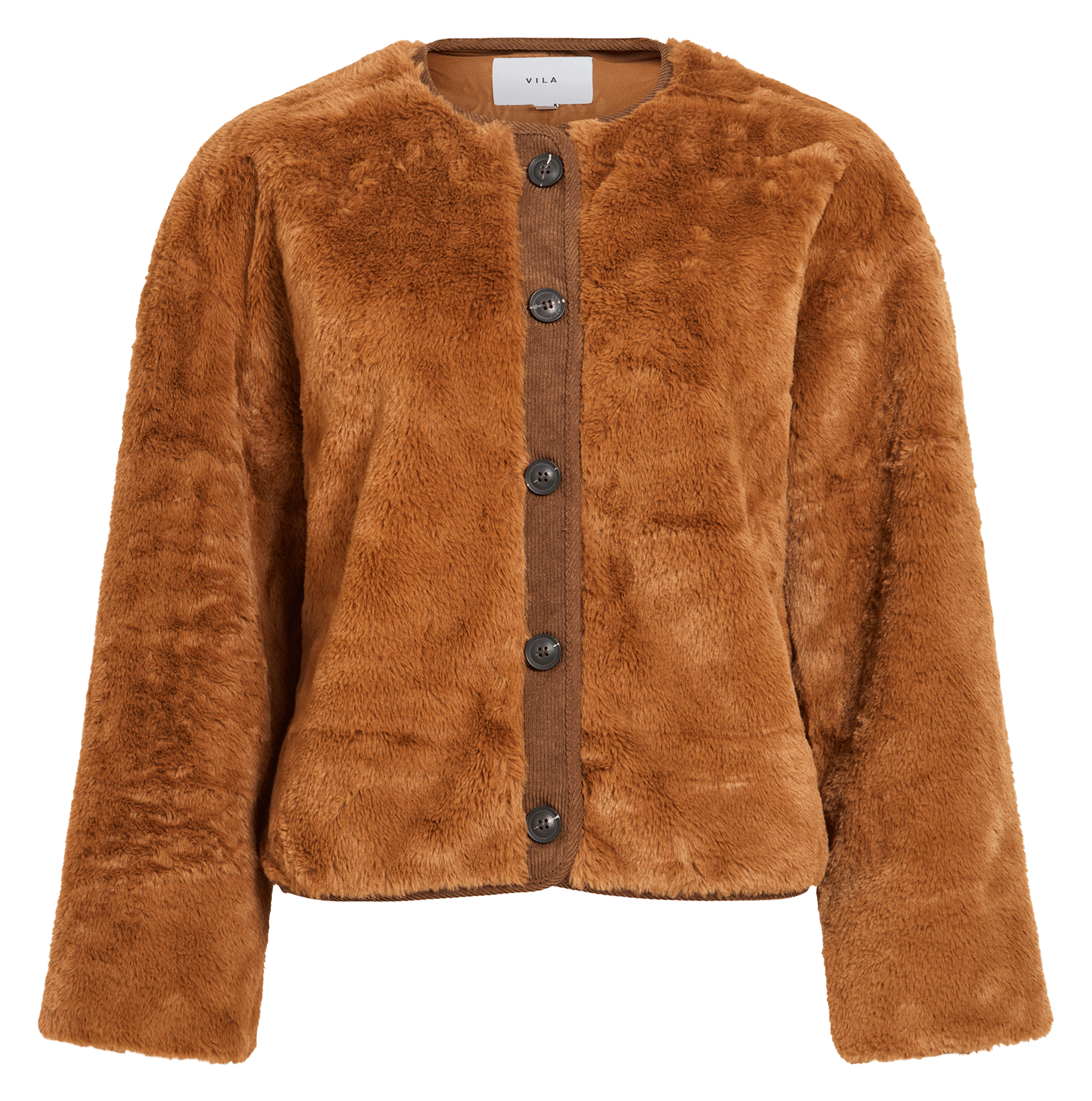 Manteau court effet fourrure VILA Marron