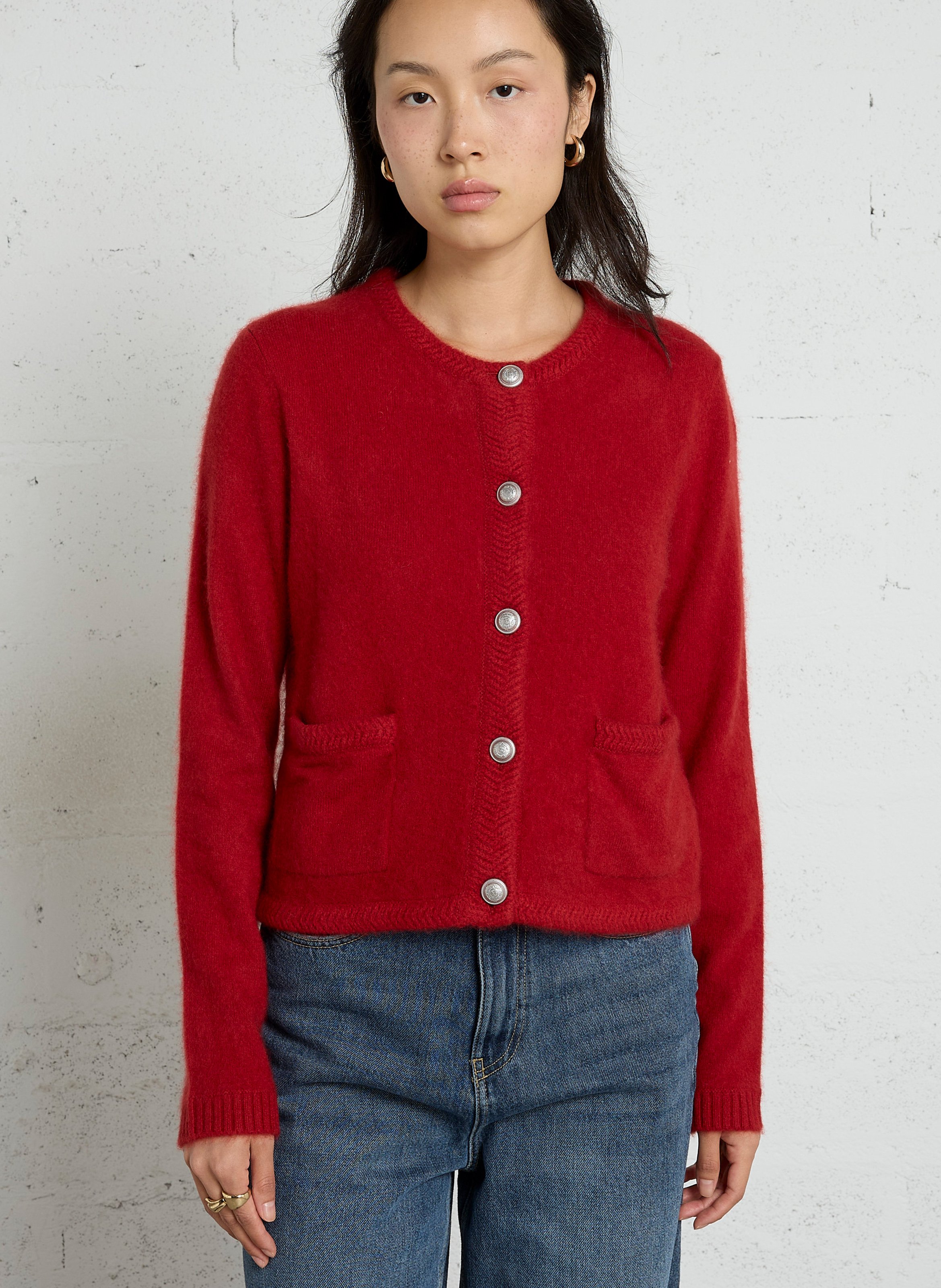 Wool cardigan IKKS Red