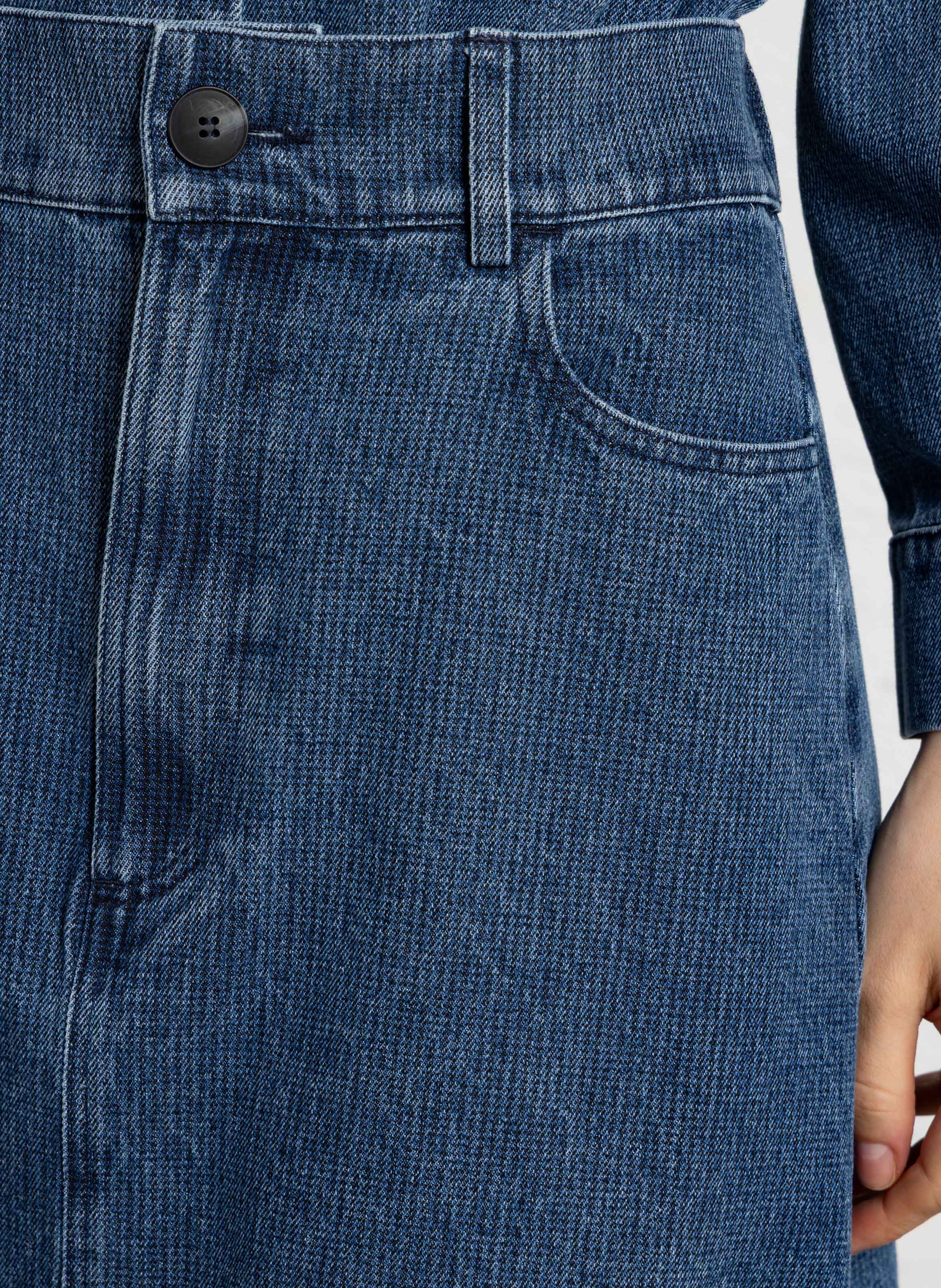 Jupe longue denim en coton SUZIE WINKLE Bleu