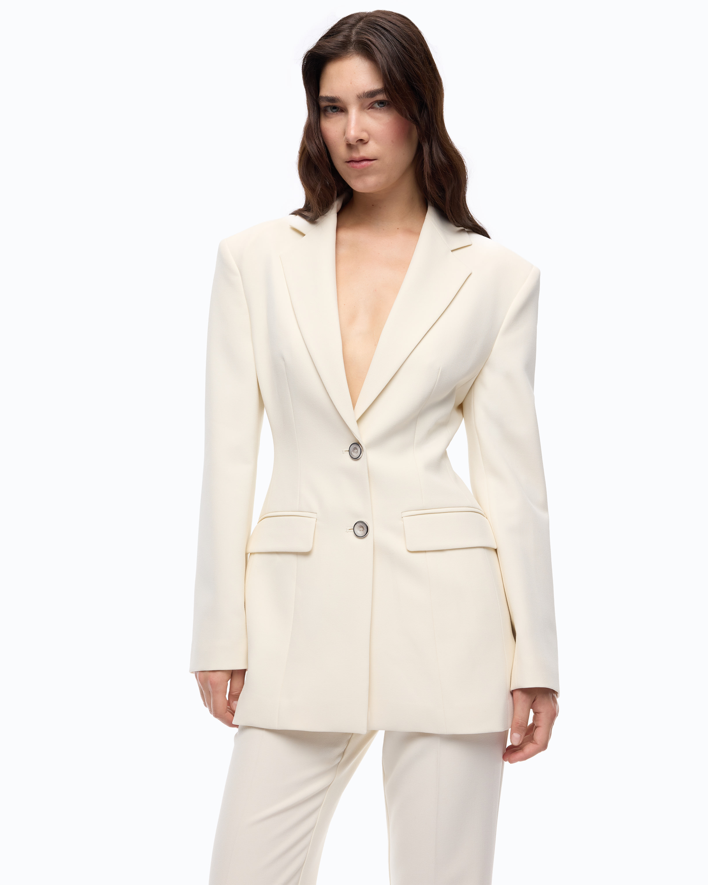 Tailored jacket with shoulder pads PINKO White