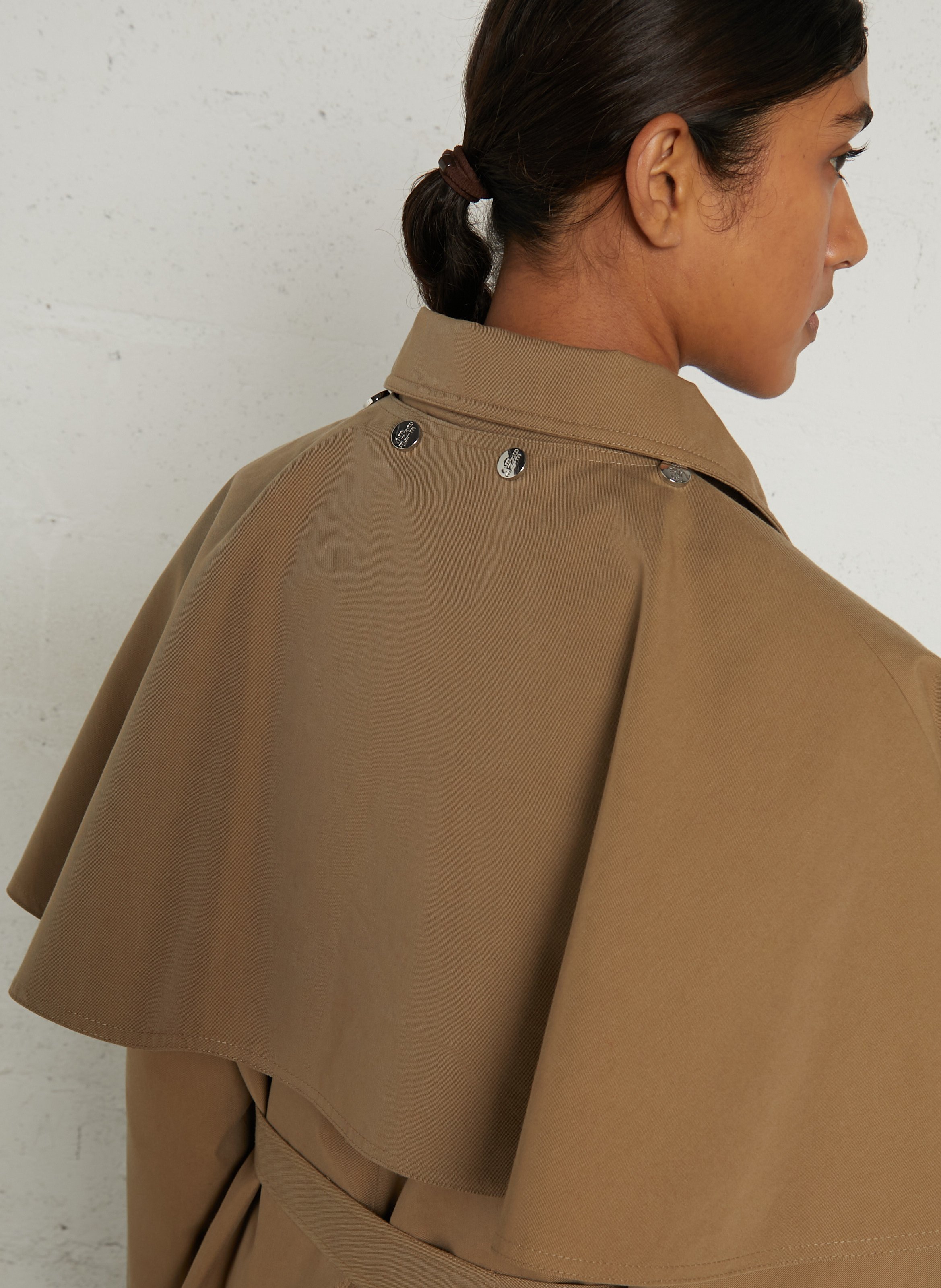 Trench long cintré en coton BERENICE Beige