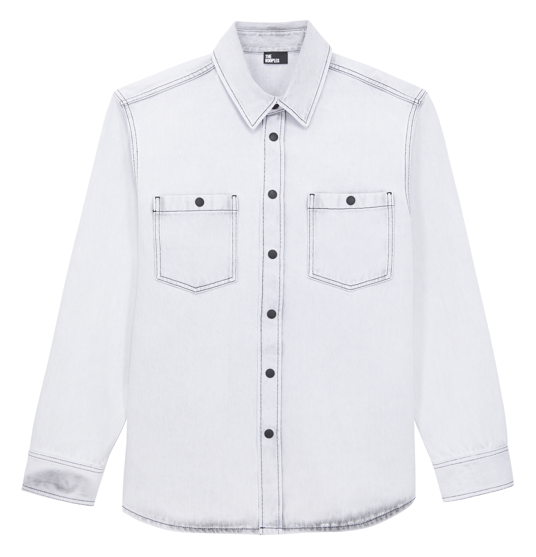 Chemise col classique en denim THE KOOPLES Blanc