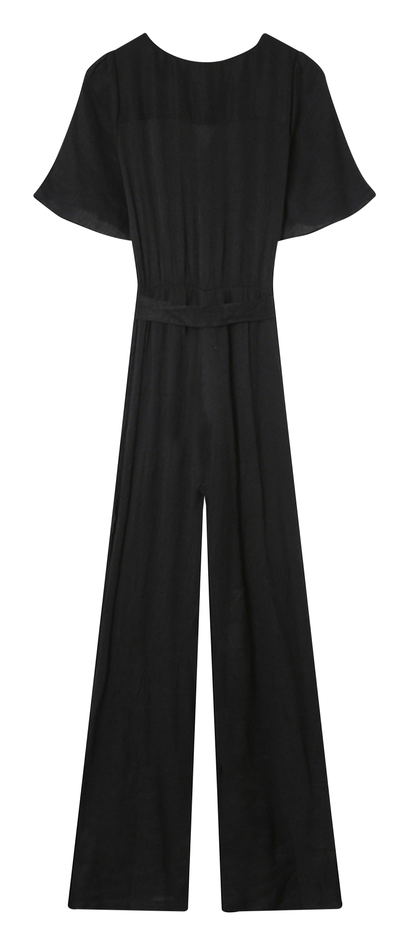Wrap-neck loose jumpsuit GRACE ET MILA Black