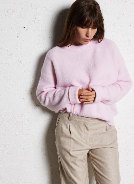 Mango - Maglione bianco con scollo a V stile college Mango - Maglione bianco con scollo a V stile college