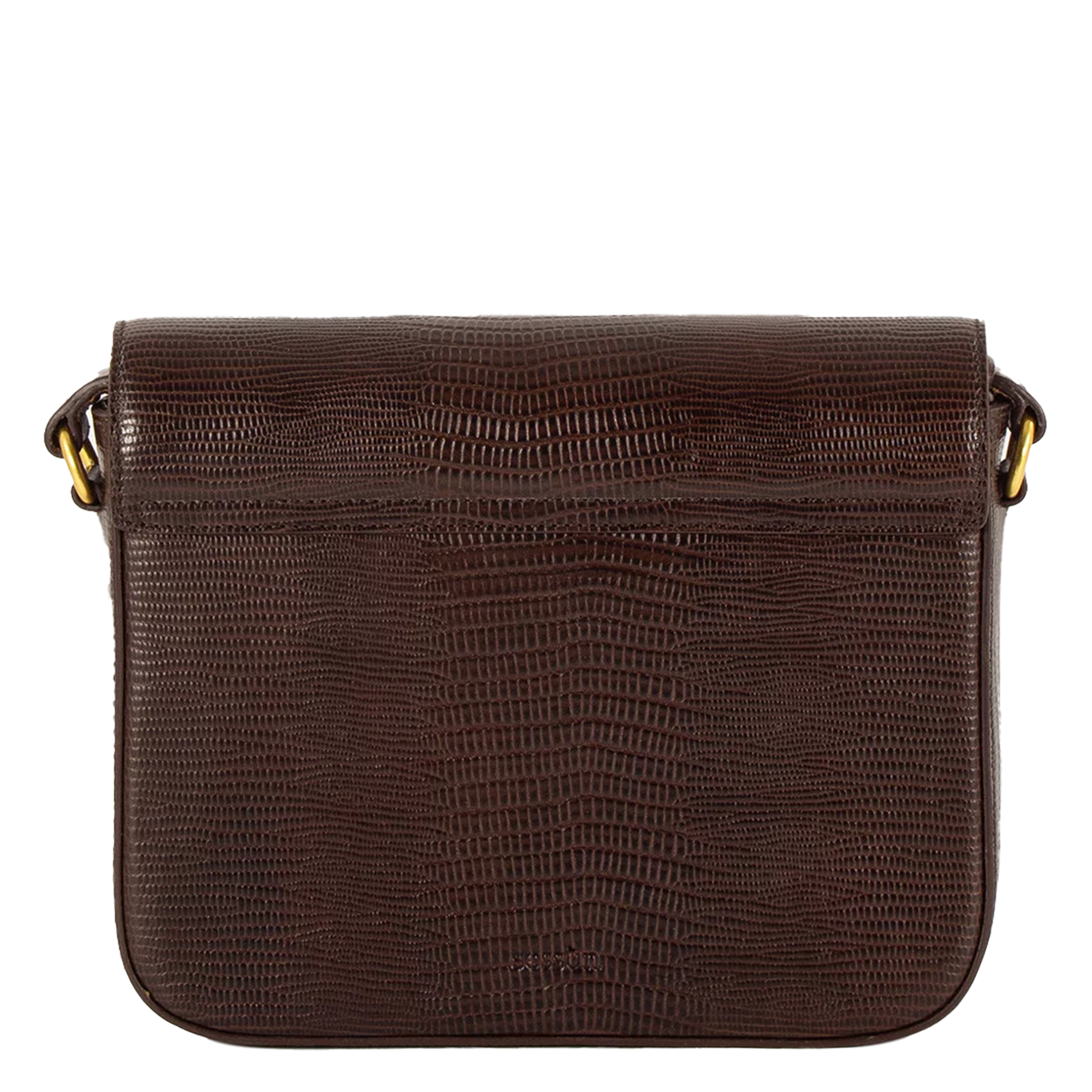 Sac bandoulière en cuir effet crocodile SESSUN Marron