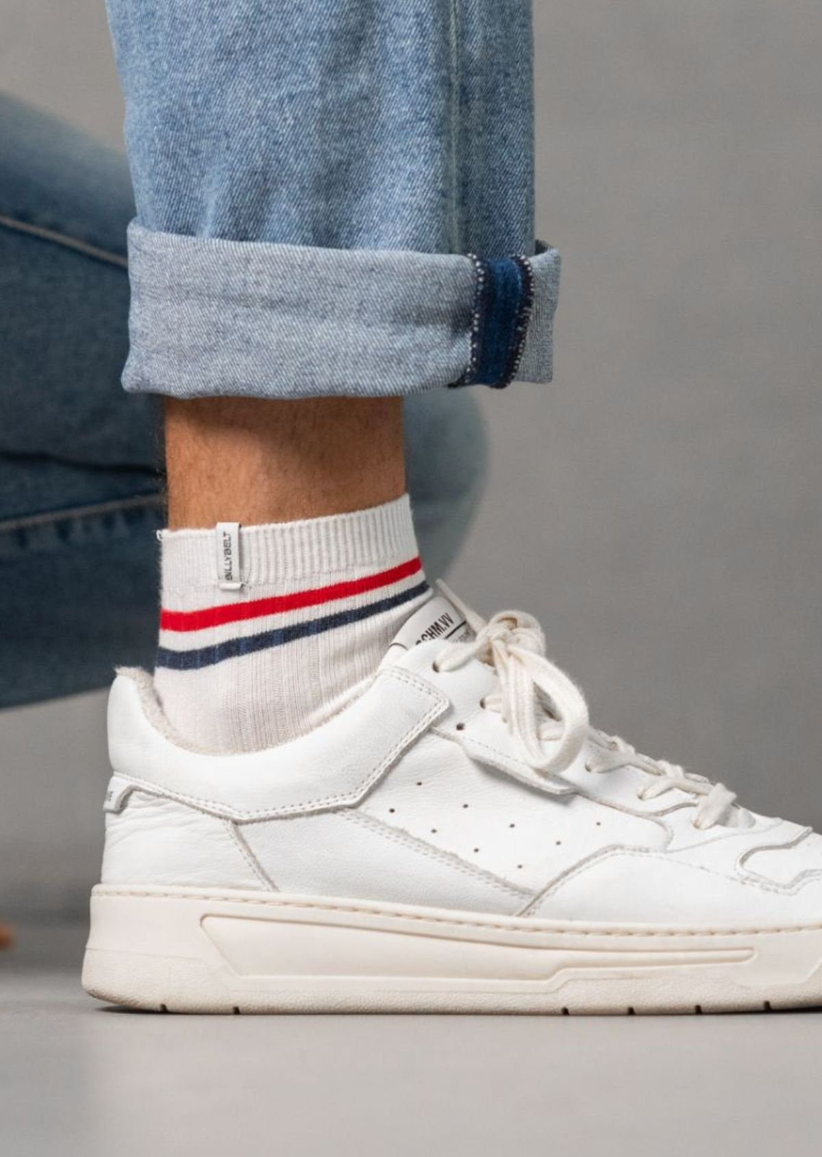 Mid-high combed cotton socks BILLYBELT White