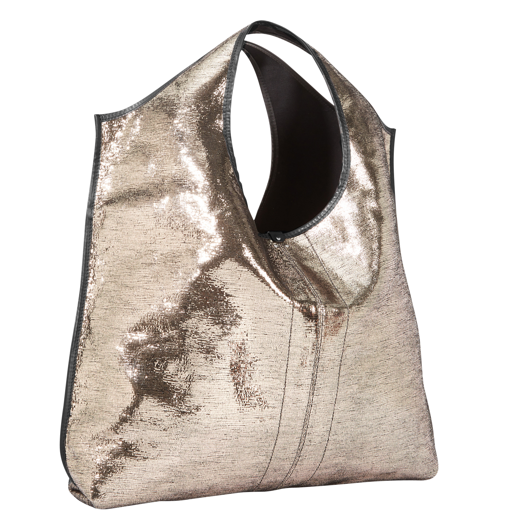 Mercer metallic leather tote bag JEROME DREYFUSS Silver