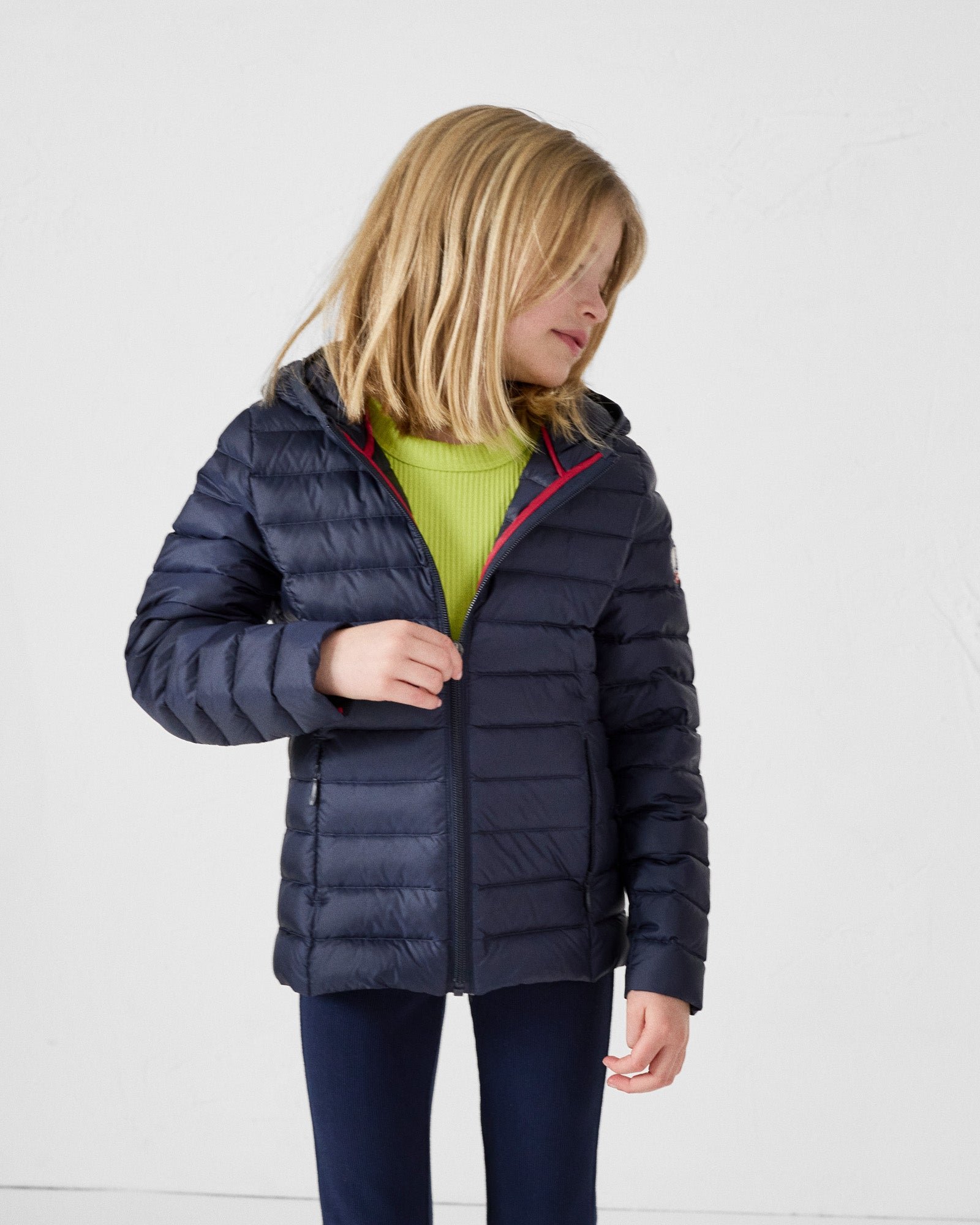 Carla lightweight hooded children's down jacket JOTT Blue