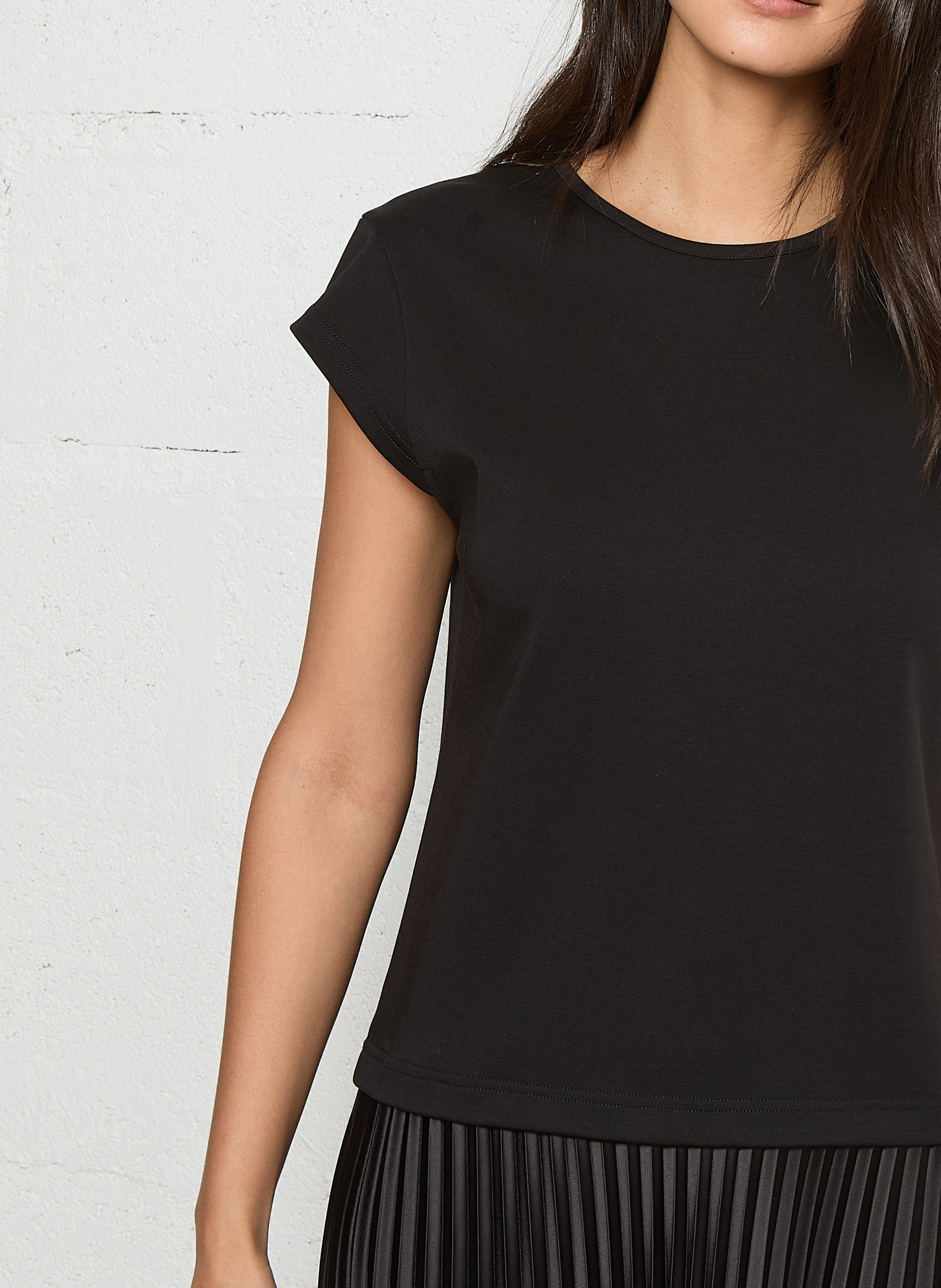 Gerade geschnittenes Kleid mit Rundhalsausschnitt IKKS Schwarz