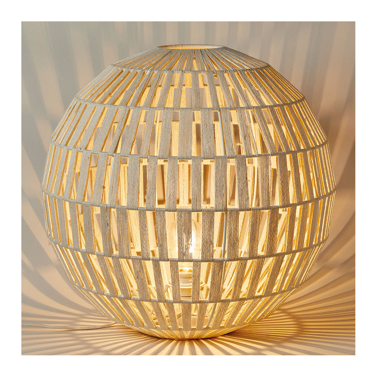 Jute Sphere Lamp - Small Size BLANC D'IVOIRE Beige
